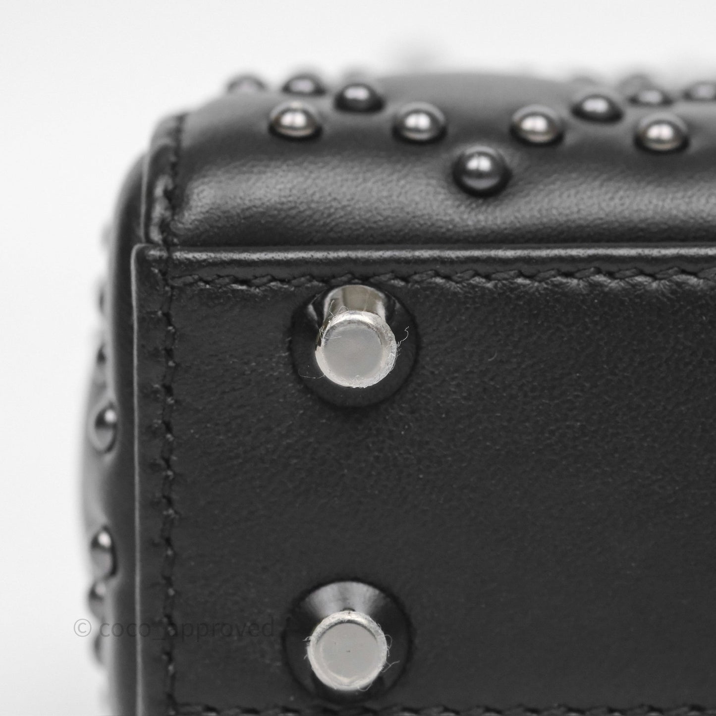 Christian Dior Micro Lady Dior Studded Cannage Black Lambskin