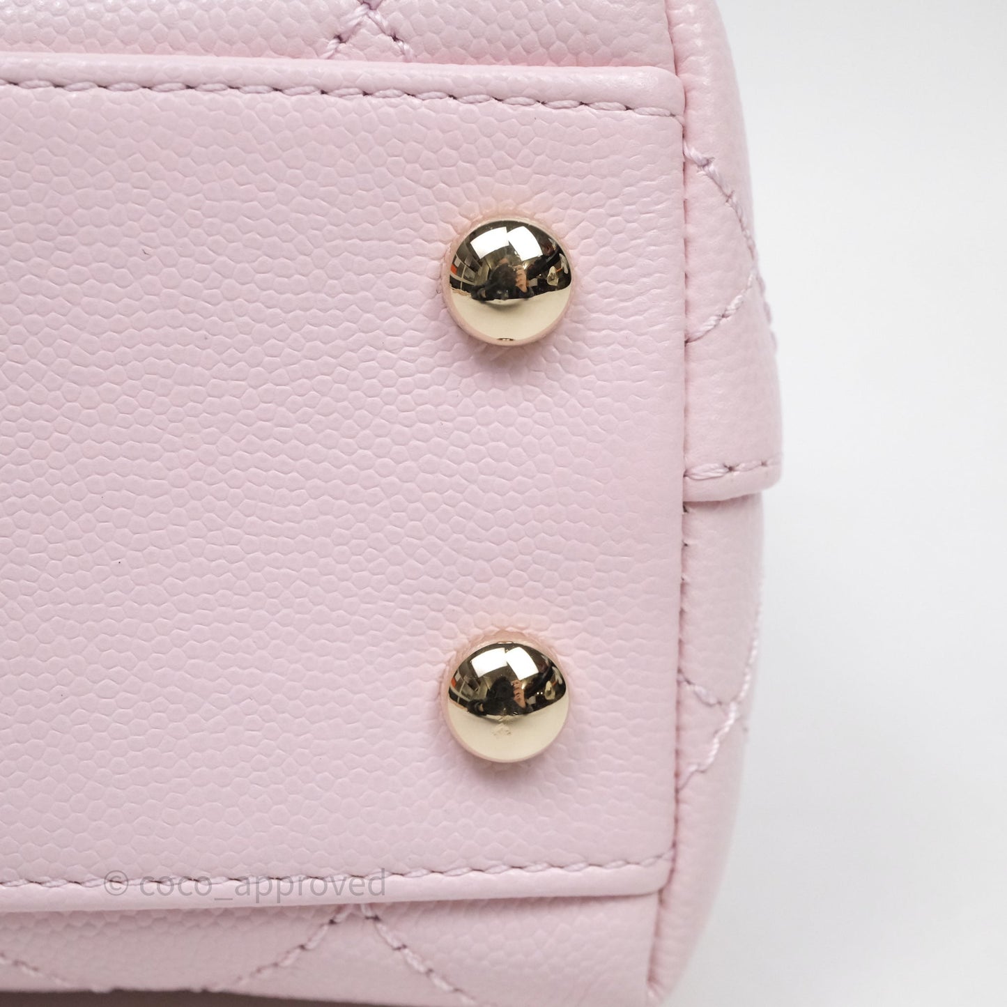 Chanel Mini Coco Handle Light Pink Caviar Gold Hardware