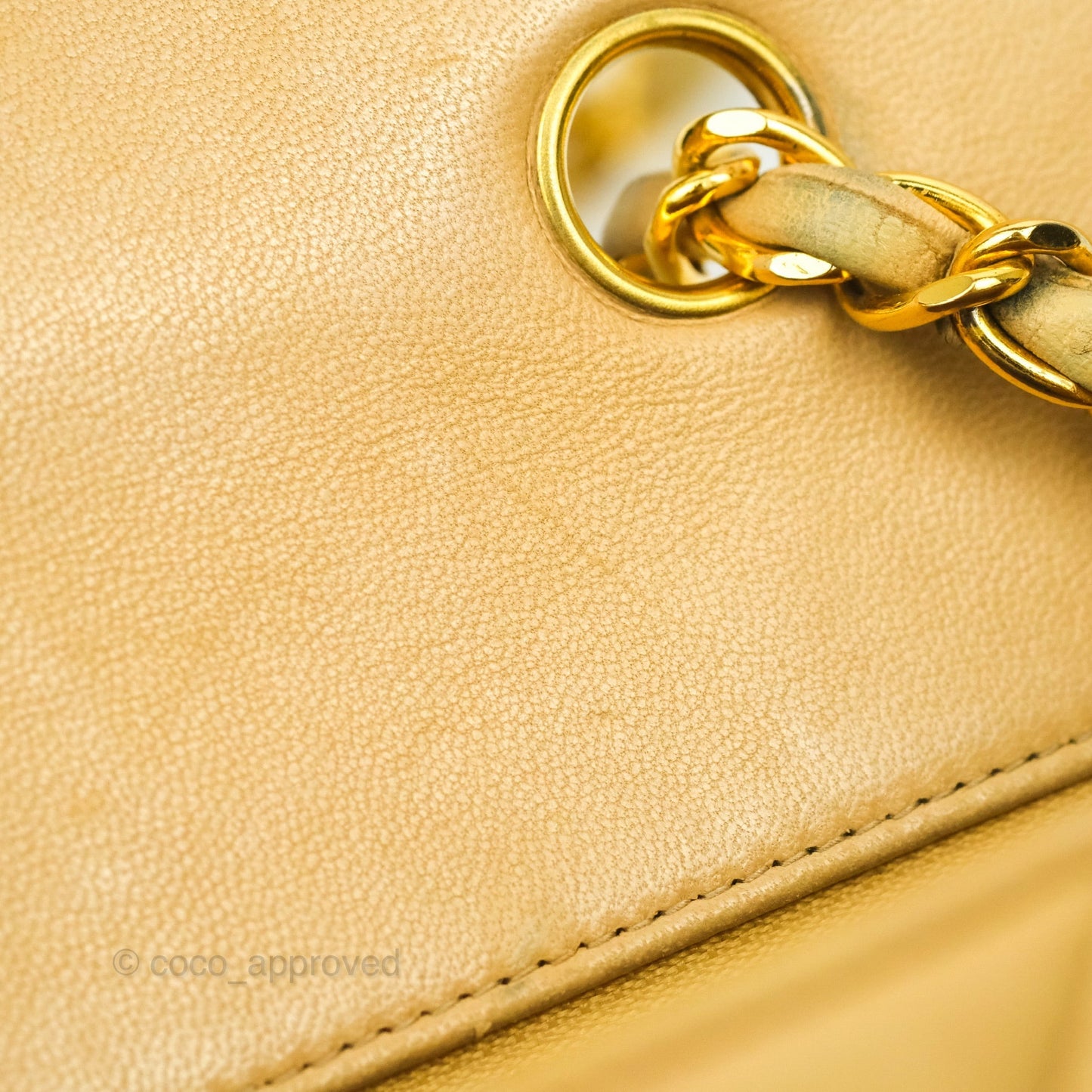 Chanel Small Vintage Quilted Classic Diana Flap Bag Beige Lambskin 24K Gold Hardware