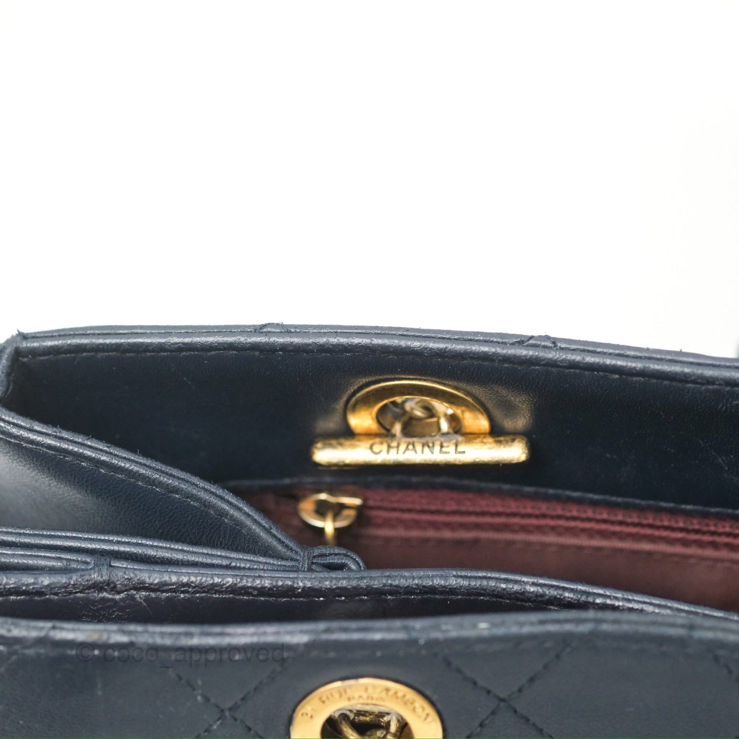 Chanel Medium Around The Corner Shopping Tote Navy Lambskin