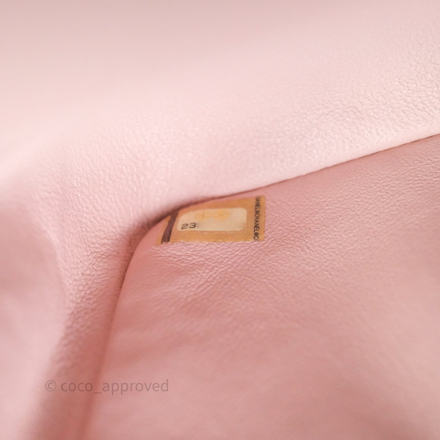 Chanel Mini Square Chevron Pink Calfskin Aged Gold Hardware