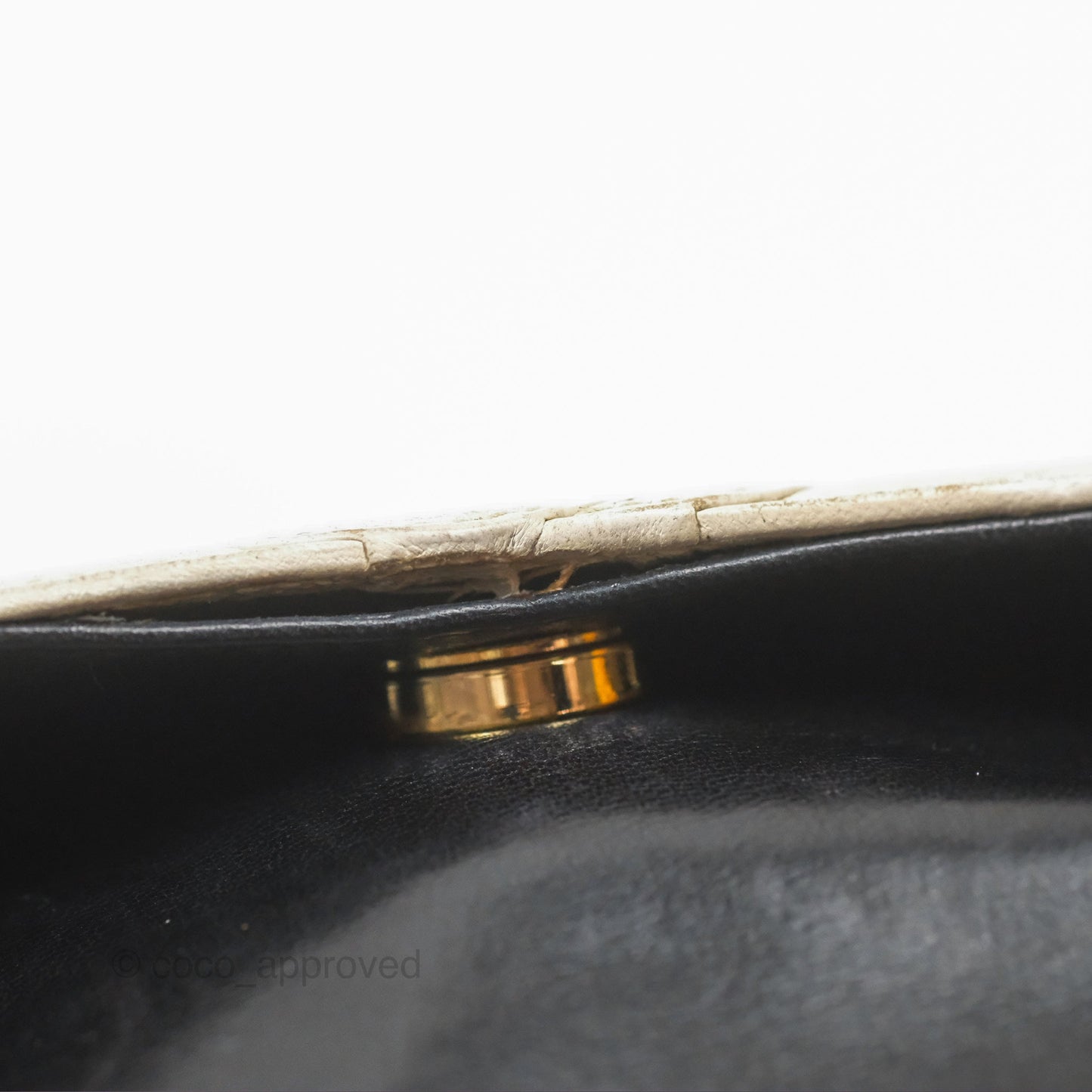 Chanel Vintage White CC Camera Bag Black Lambskin Gold Hardware
