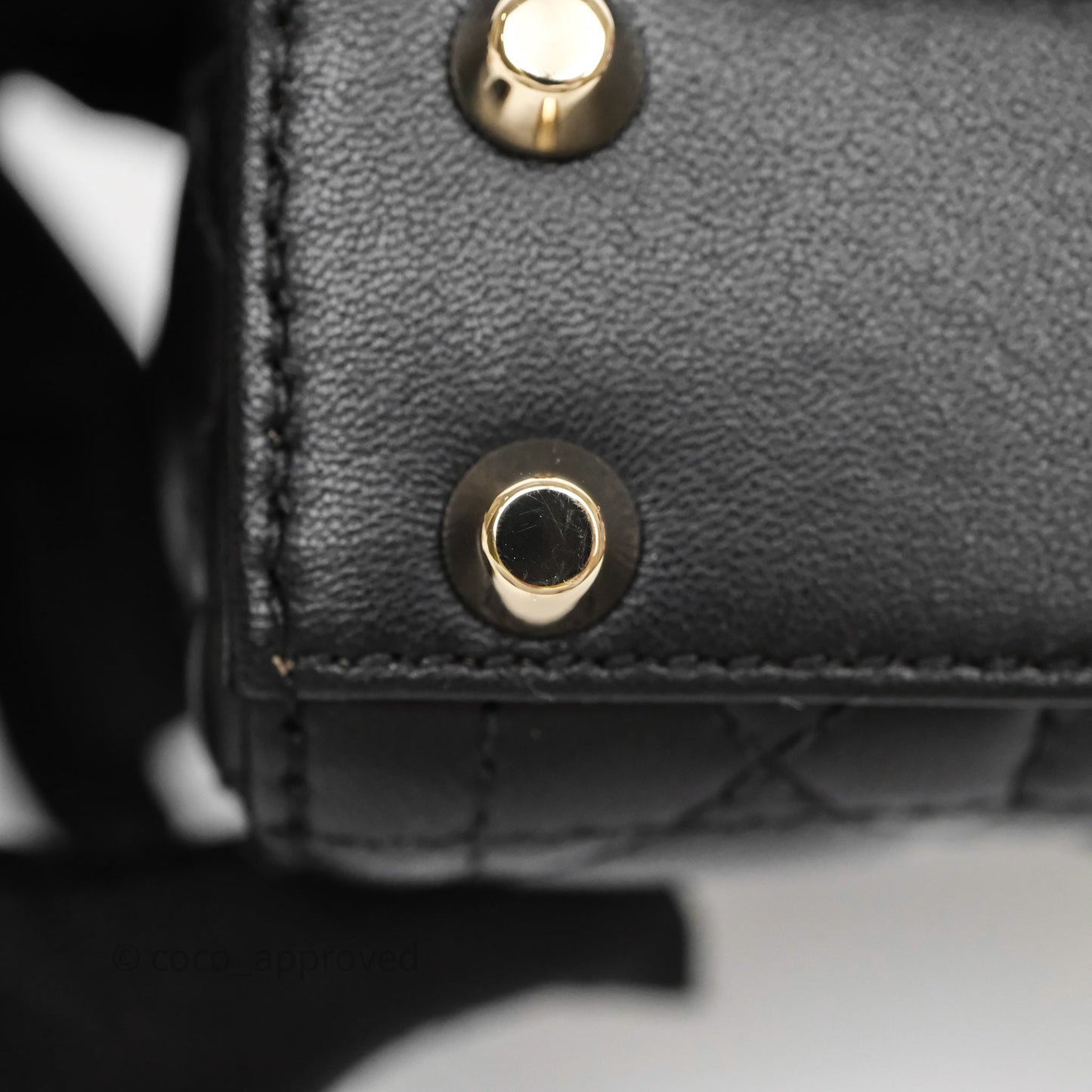 Christian Dior Micro Lady Dior Cannage Black Lambskin Gold Hardware