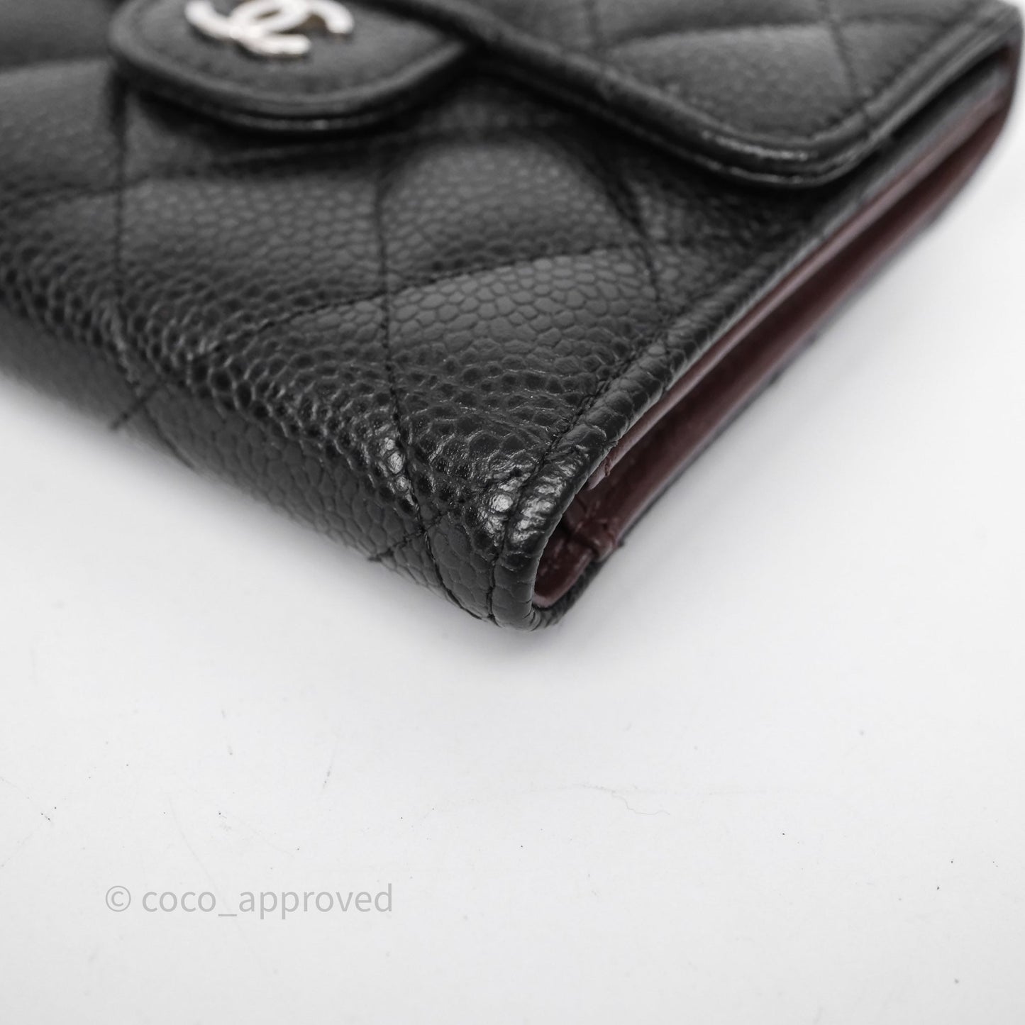 Chanel Classic Short Flap Wallet Black Caviar Silver Hardware