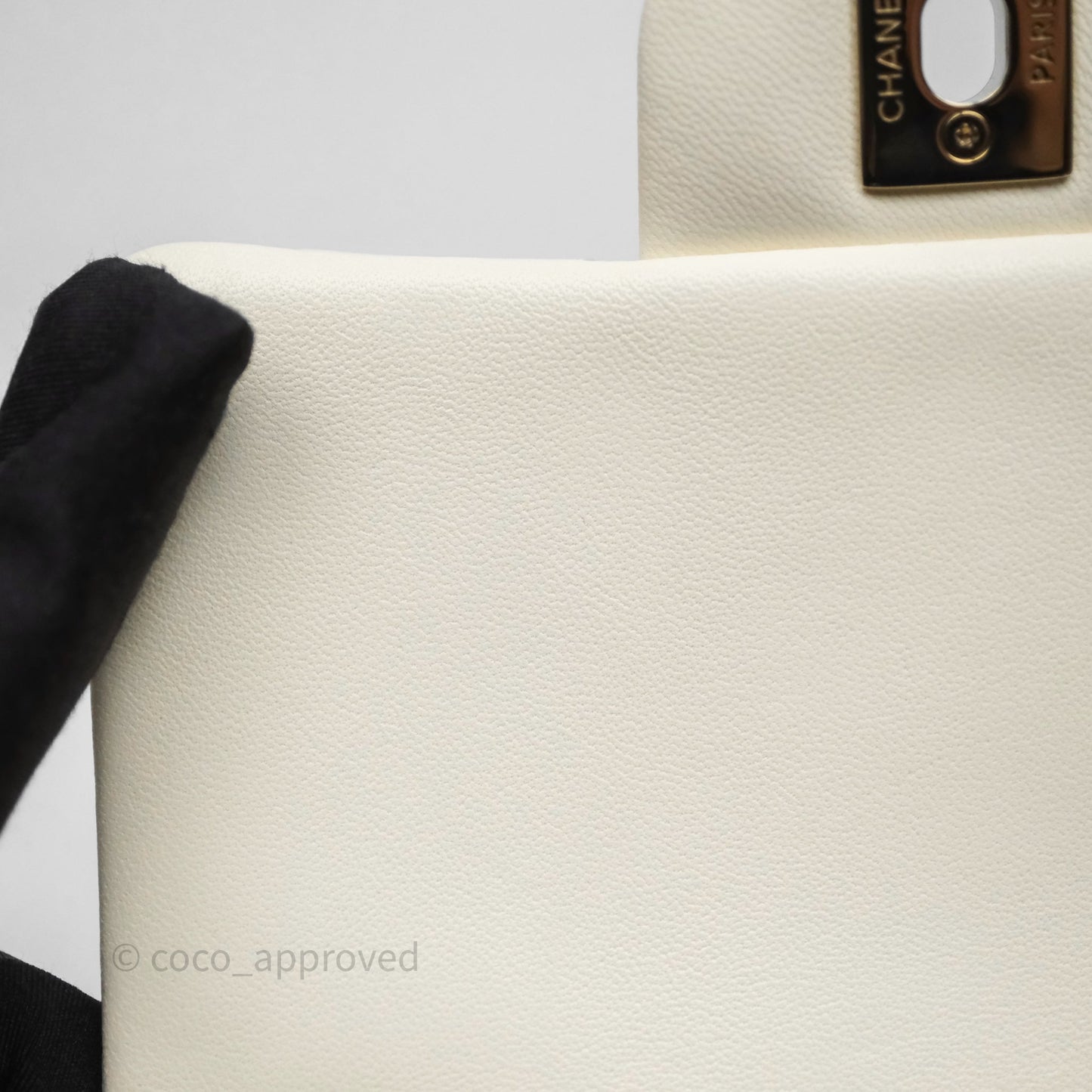 Chanel Quilted Mini Square White Lambskin Gold Hardware