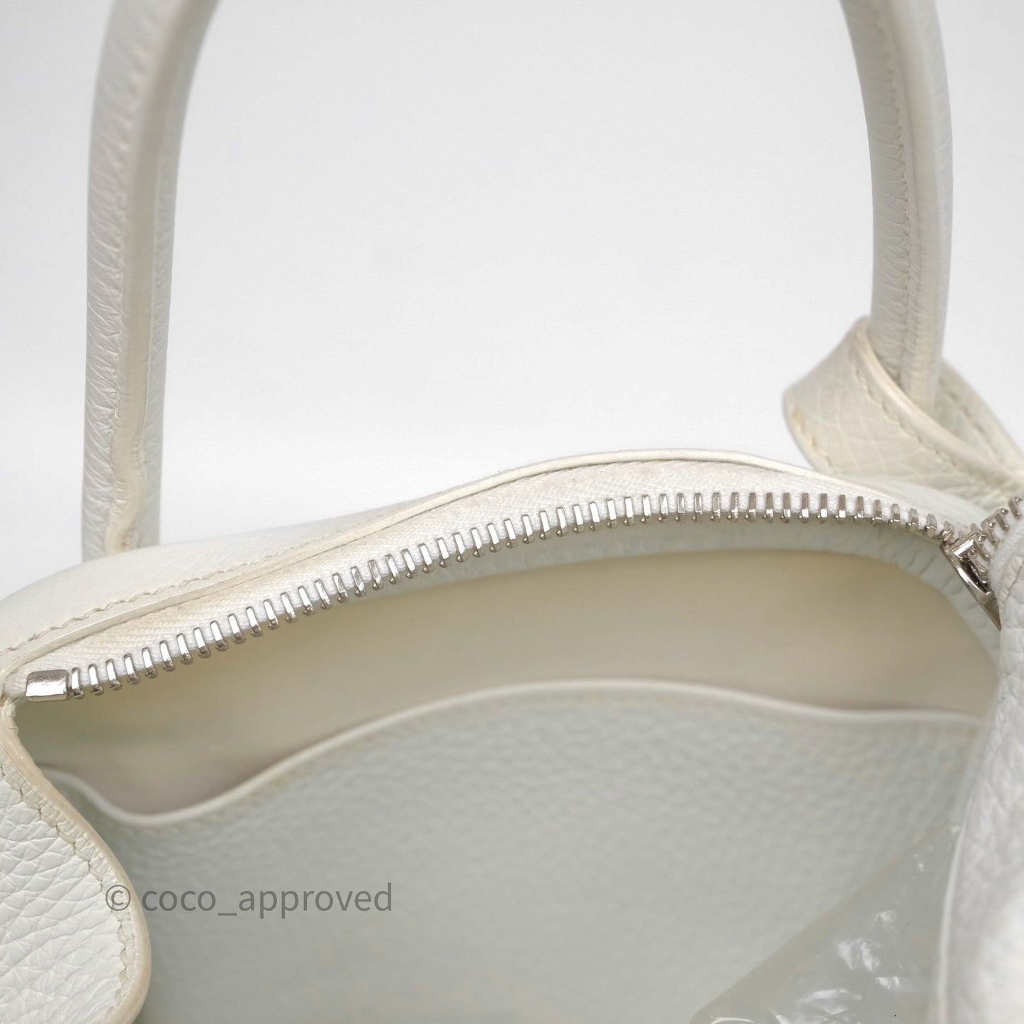 Hermès Lindy 30 White Clemence Palladium Hardware