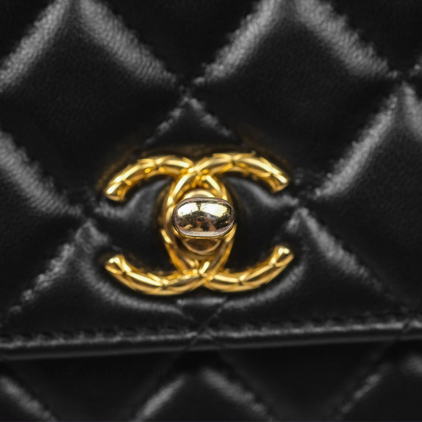 Chanel Quilted Dynasty Wallet on Chain WOC Black Shiny Lambskin Gold Hardware