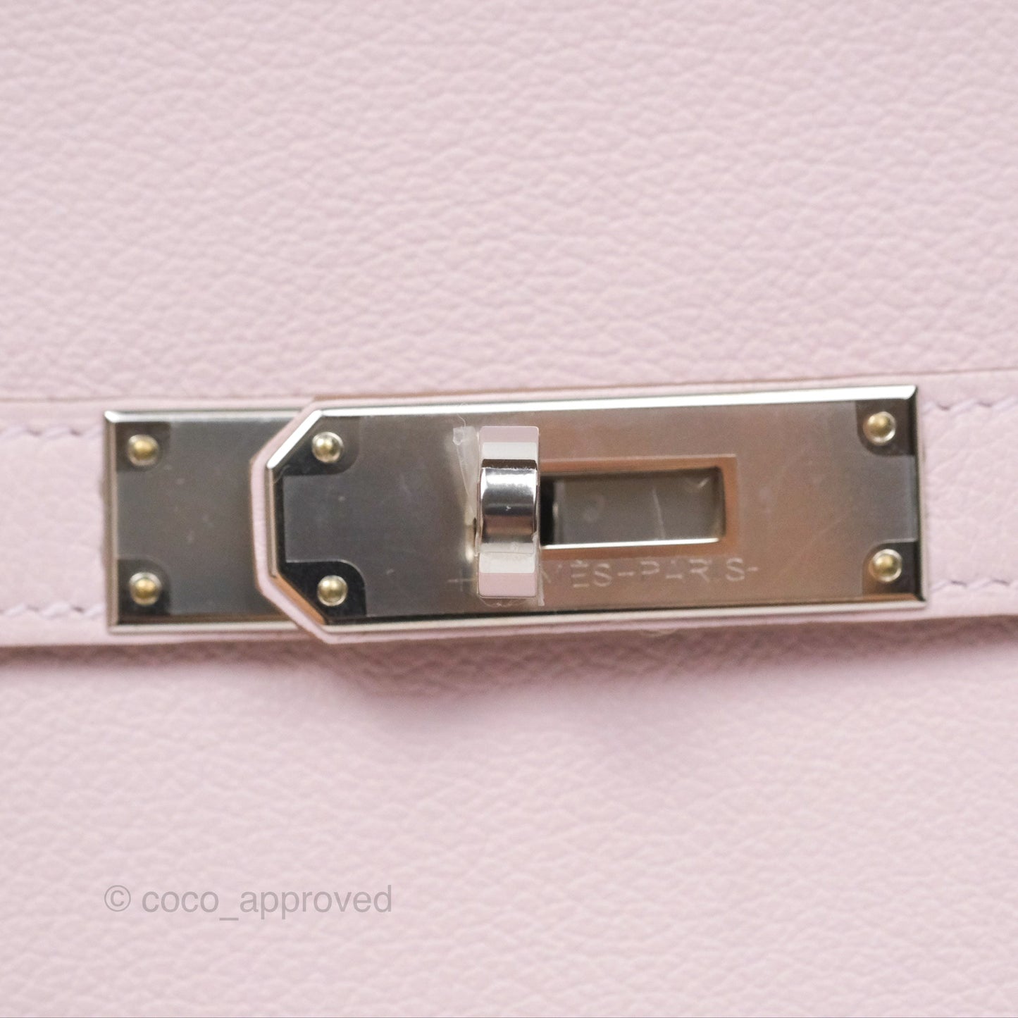 Hermès Mini Jypsiere Mauve Pale Evercolor Palladium Hardware