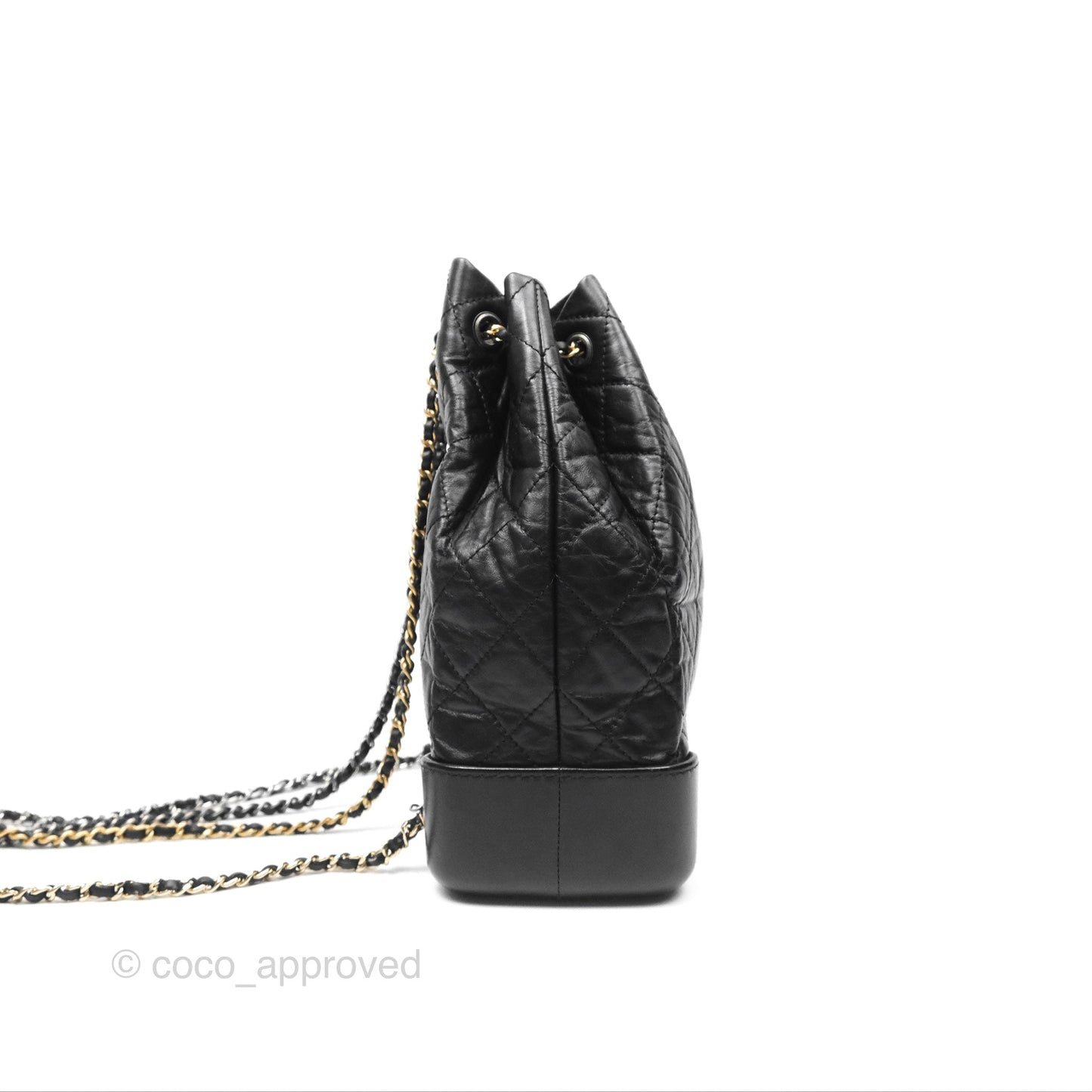 Chanel Medium Gabrielle Backpack Black Aged Calfskin