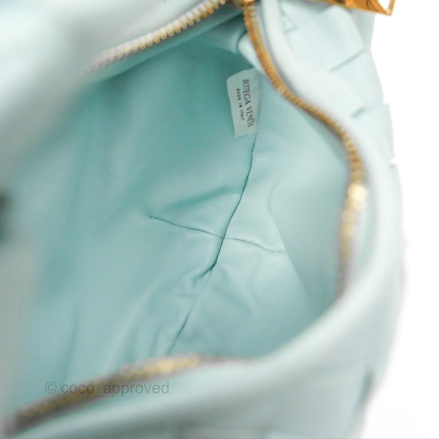 Bottega Veneta Mini Jodie Bag Teal Washed Intrecciato Lambskin