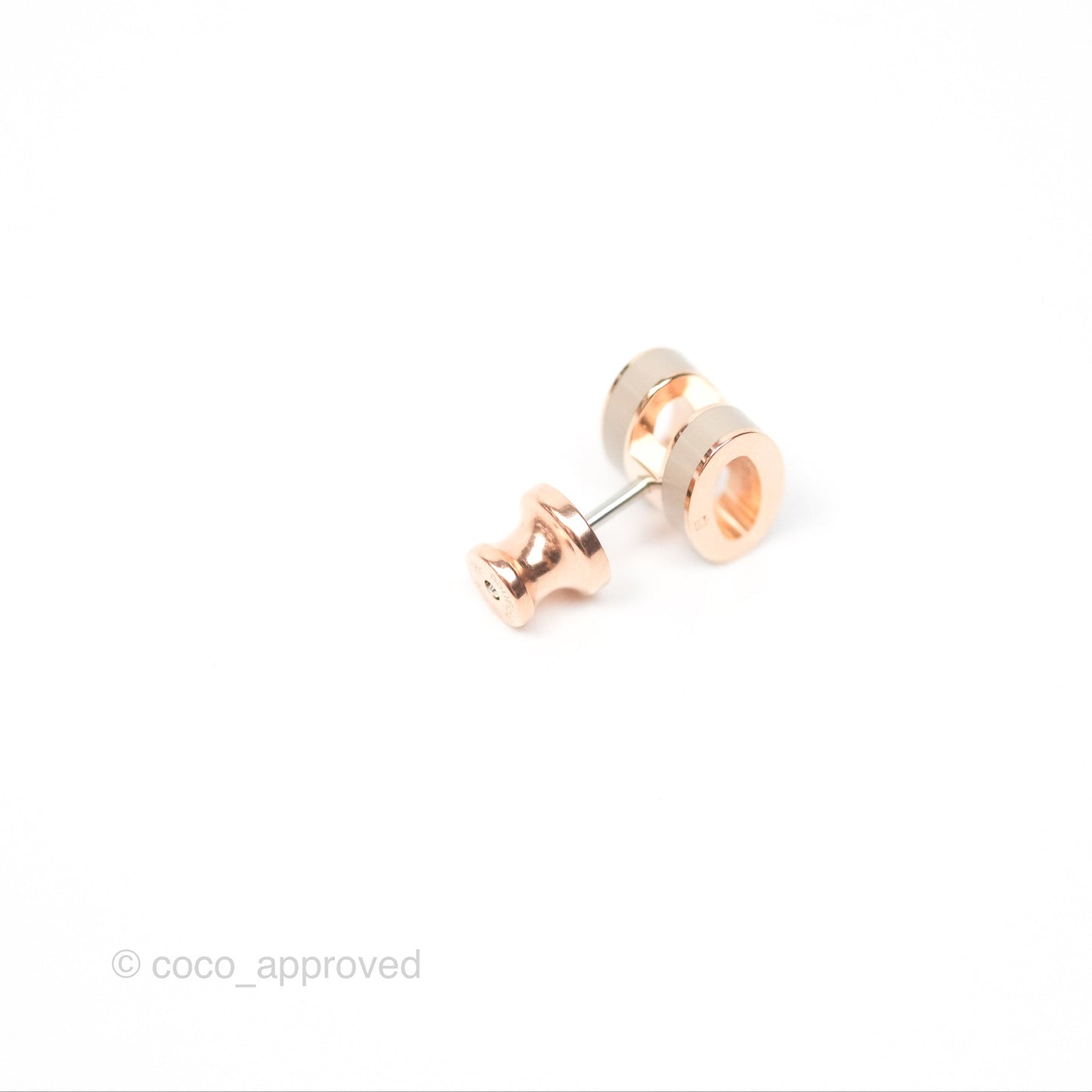 Hermès Mini Pop H Earrings Marron Glace Rose Gold