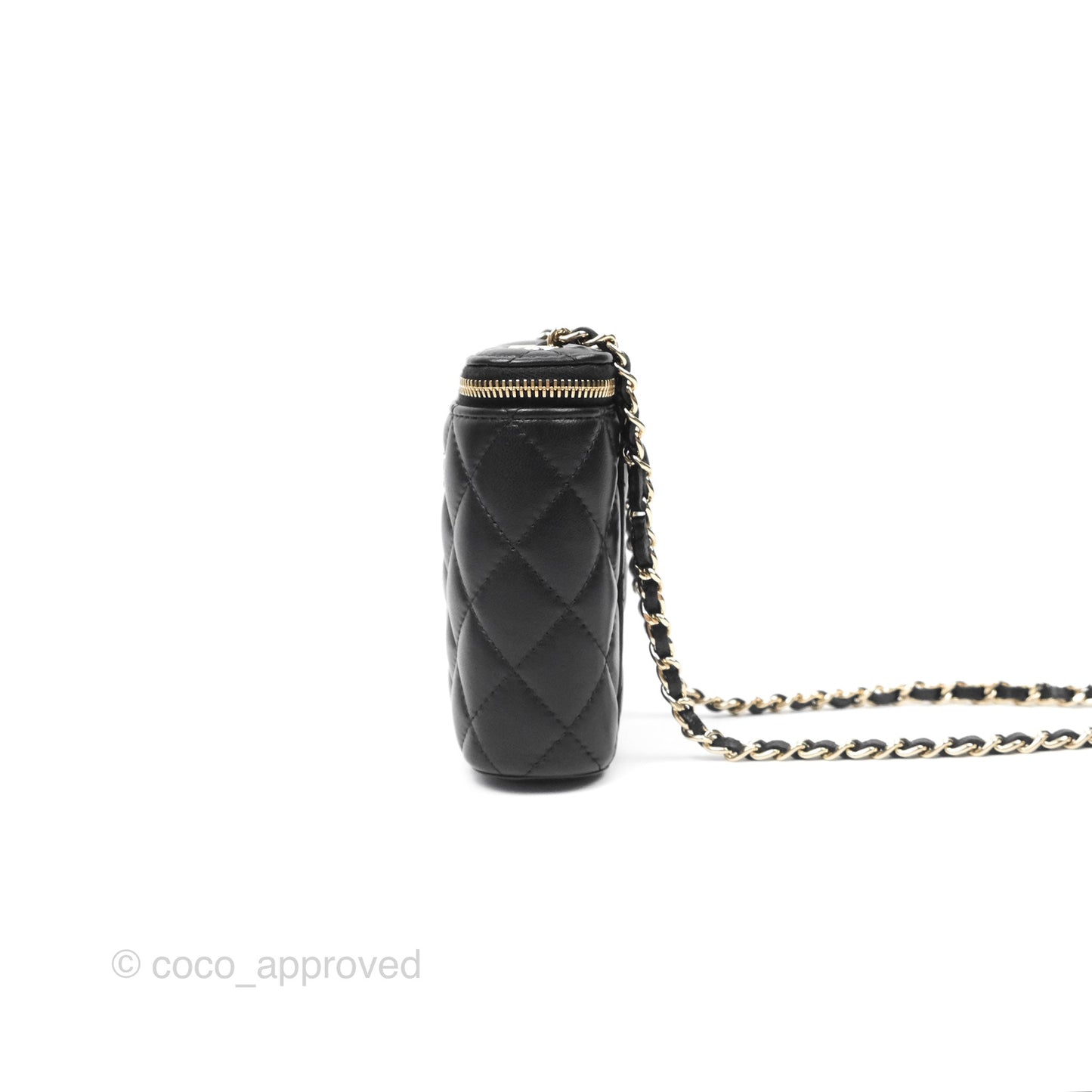 Chanel Classic Mini Vanity With Chain Black Lambskin Gold Hardware
