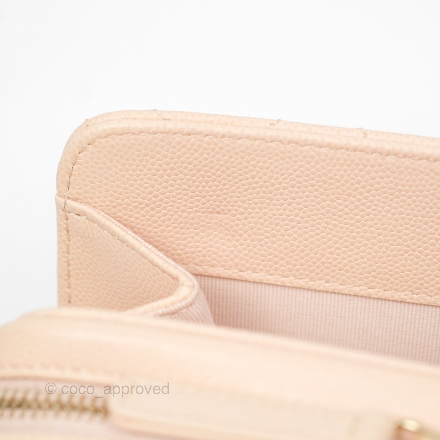 Chanel Quilted Small Like The Wallet Flap Light Beige Pink Caviar Light Gold Hardware 22C