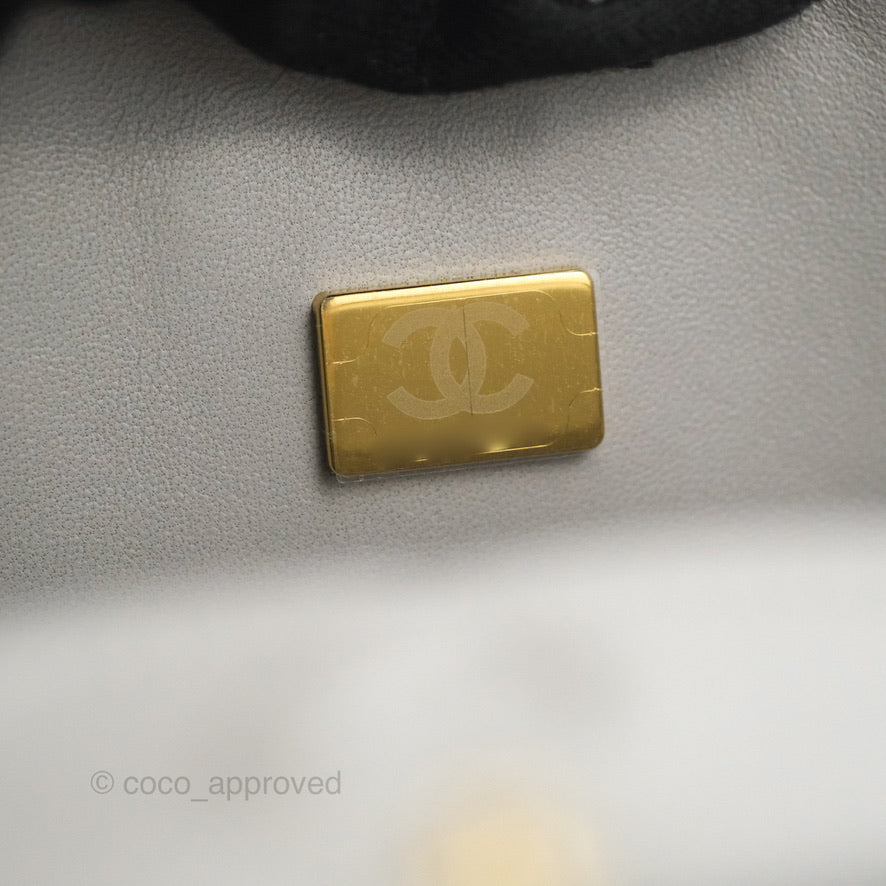 Chanel Classic Small S/M Quilted Flap Grey Caviar Gold Hardware 21A