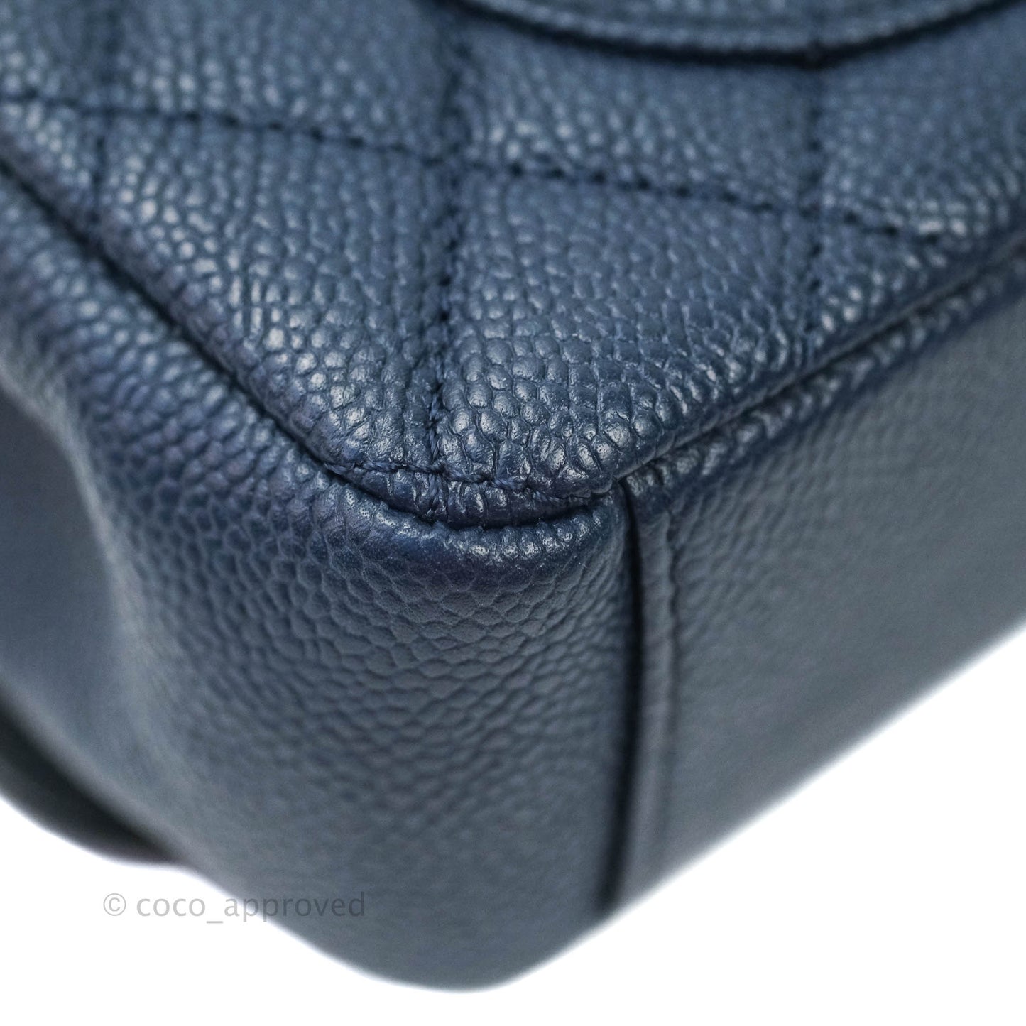 Chanel Quilted Small CC Filigree Flap Navy Caviar