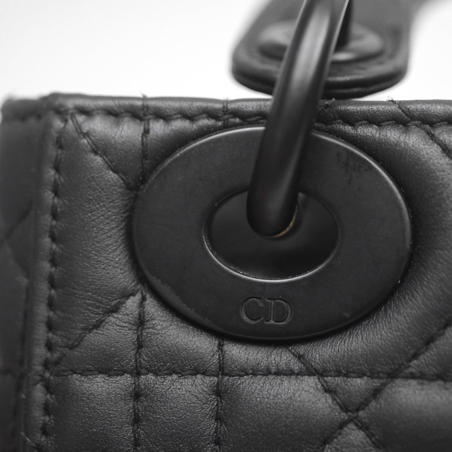 Dior Mini Lady Dior Ultra Matte Black Cannage Calfskin