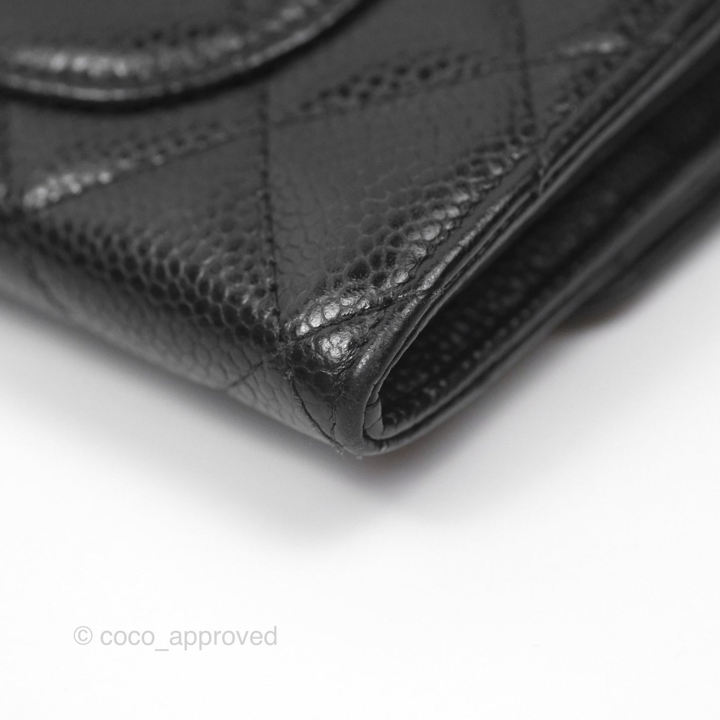 Chanel Quilted Classic Zip Long Wallet Black Caviar Gold Hardware