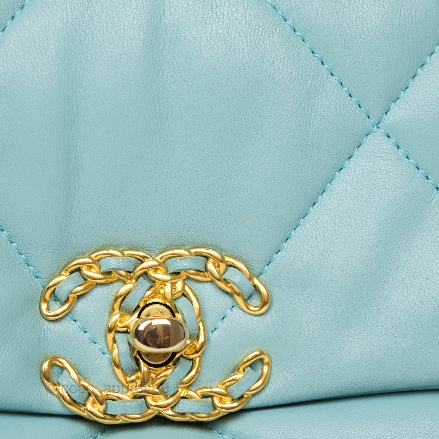 Chanel 19 Small Tiffany Blue Mixed Hardware