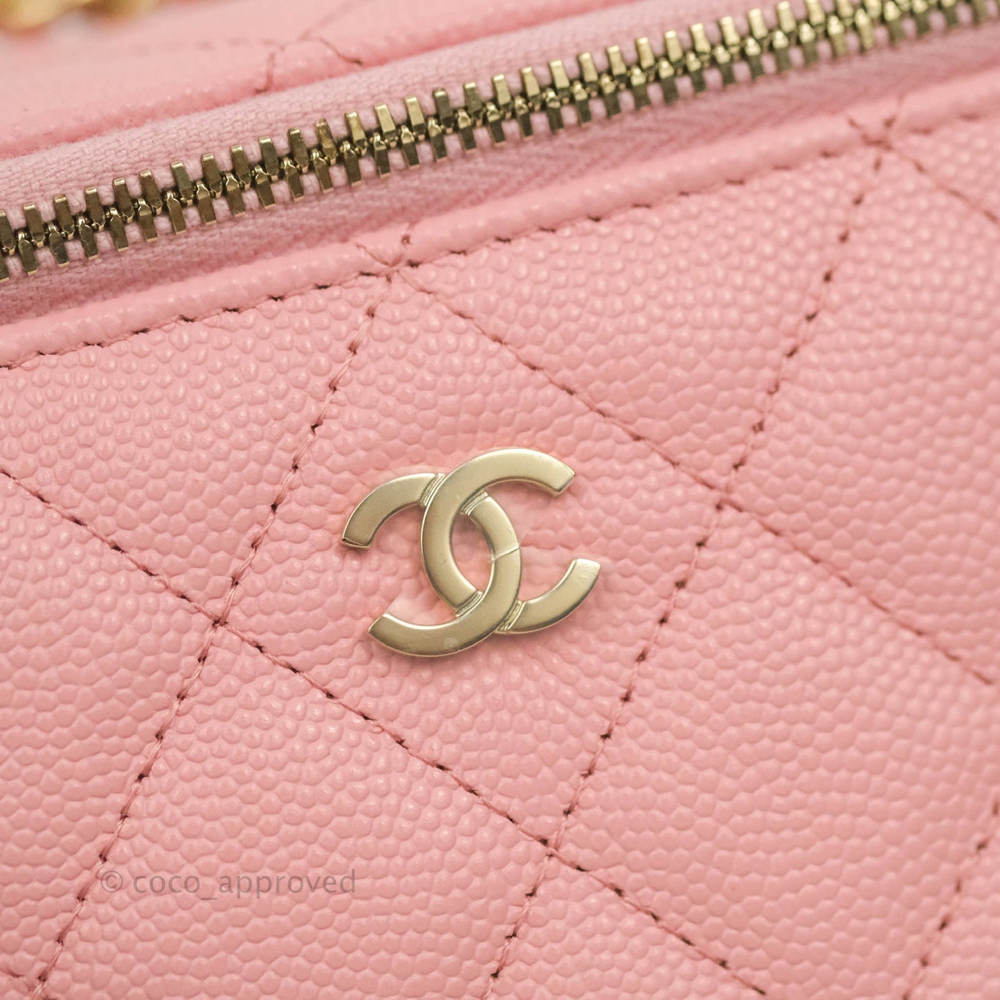 Chanel Classic Vanity with Chain Pink Caviar Gold Hardware