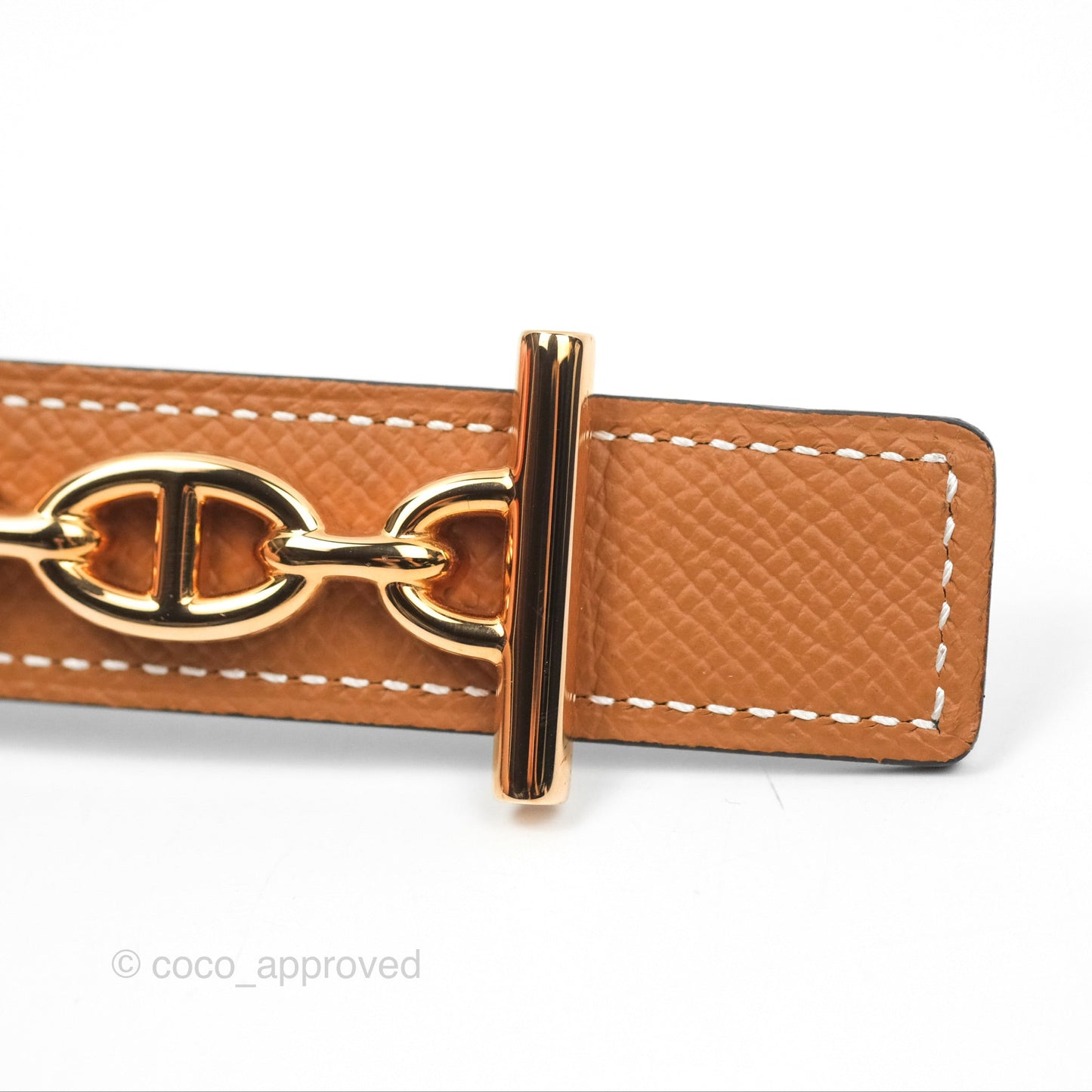 Hermès Lagune Belt Buckle & Reversible Leather Strap Gold / Noir Rose Gold Hardware 24mm
