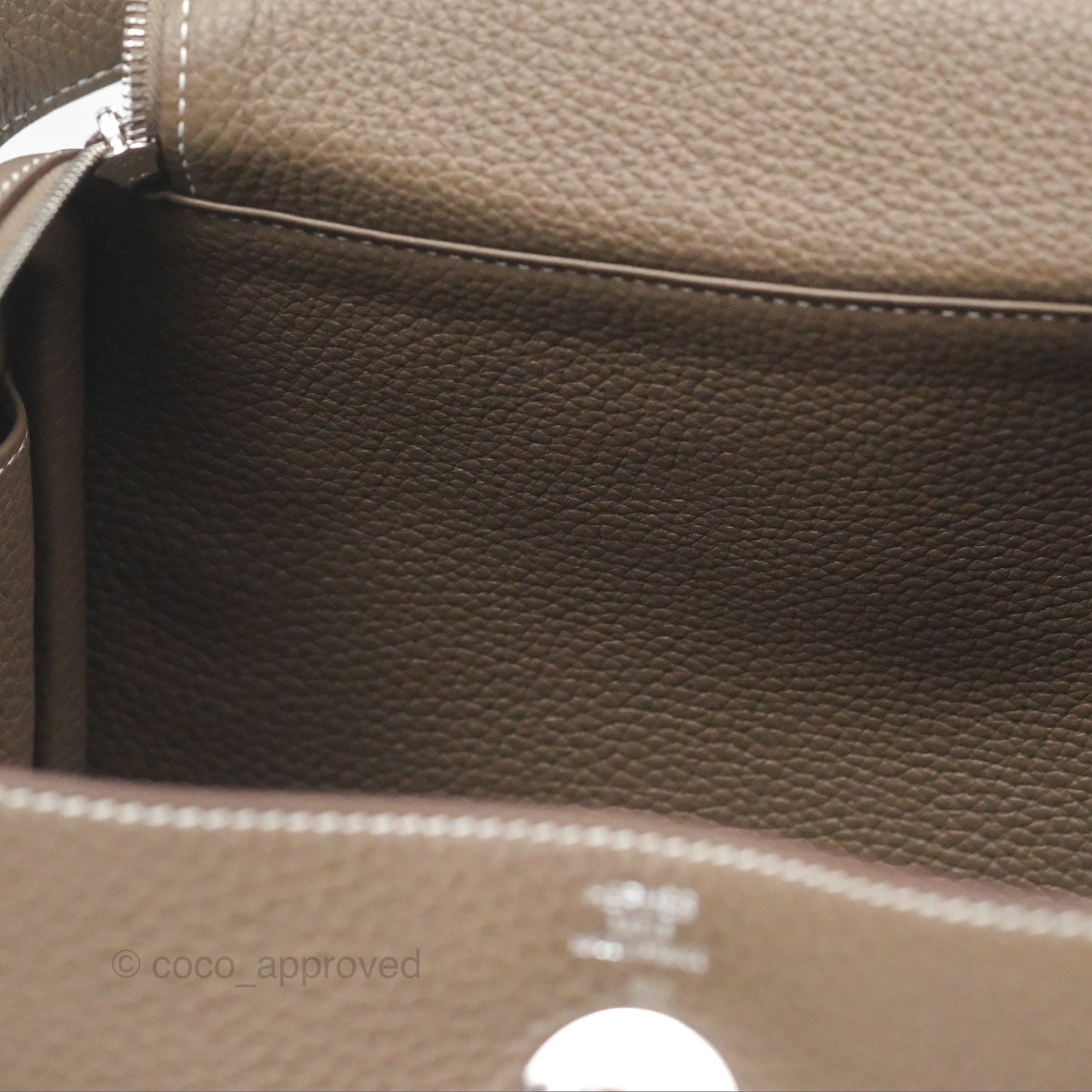 Hermès Lindy 26 Clemence Etoupe 18 Palladium Hardware