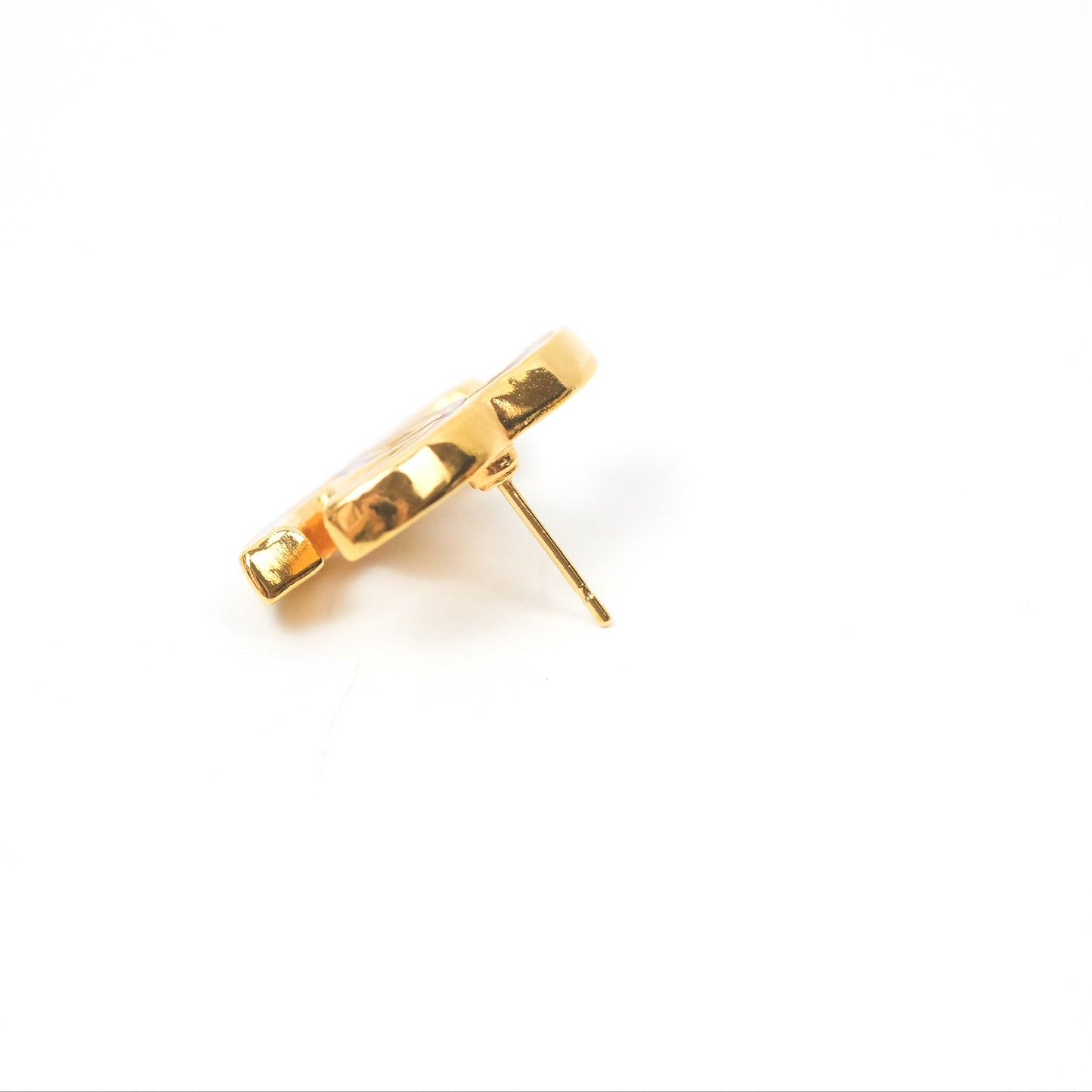 Chanel CC Orange/Pink Earrings Gold Tone 23C