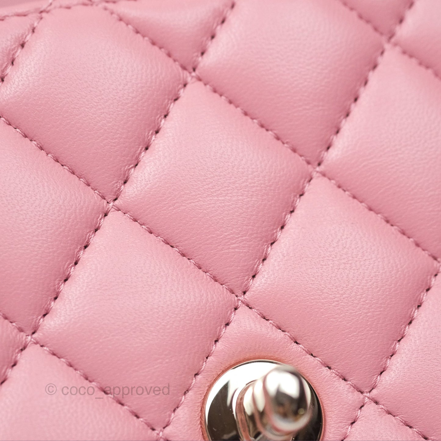 Chanel Top Handle Mini Rectangular Flap Bag Pink Lambskin Gold Hardware