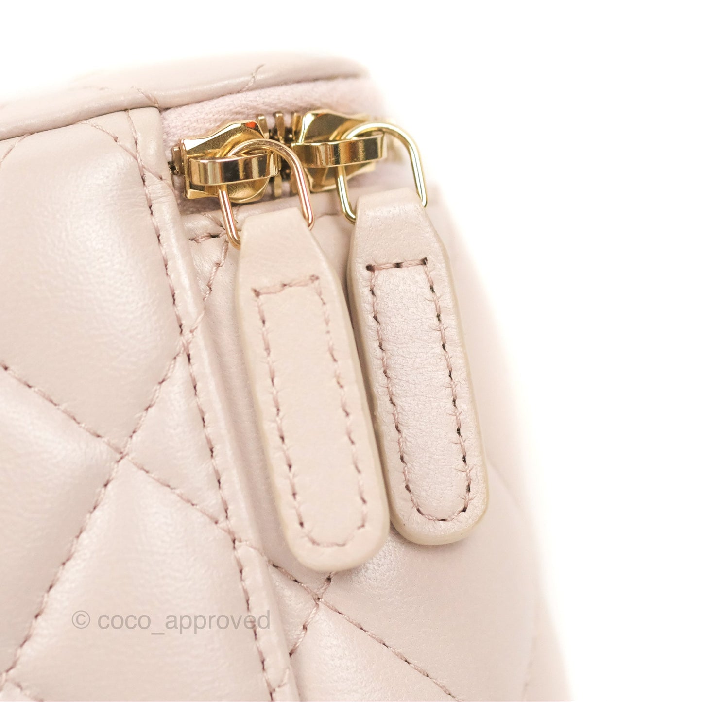 Chanel Classic Pearl Crush Mini Vanity With Chain Lilac Pink Lambskin Aged Gold Hardware