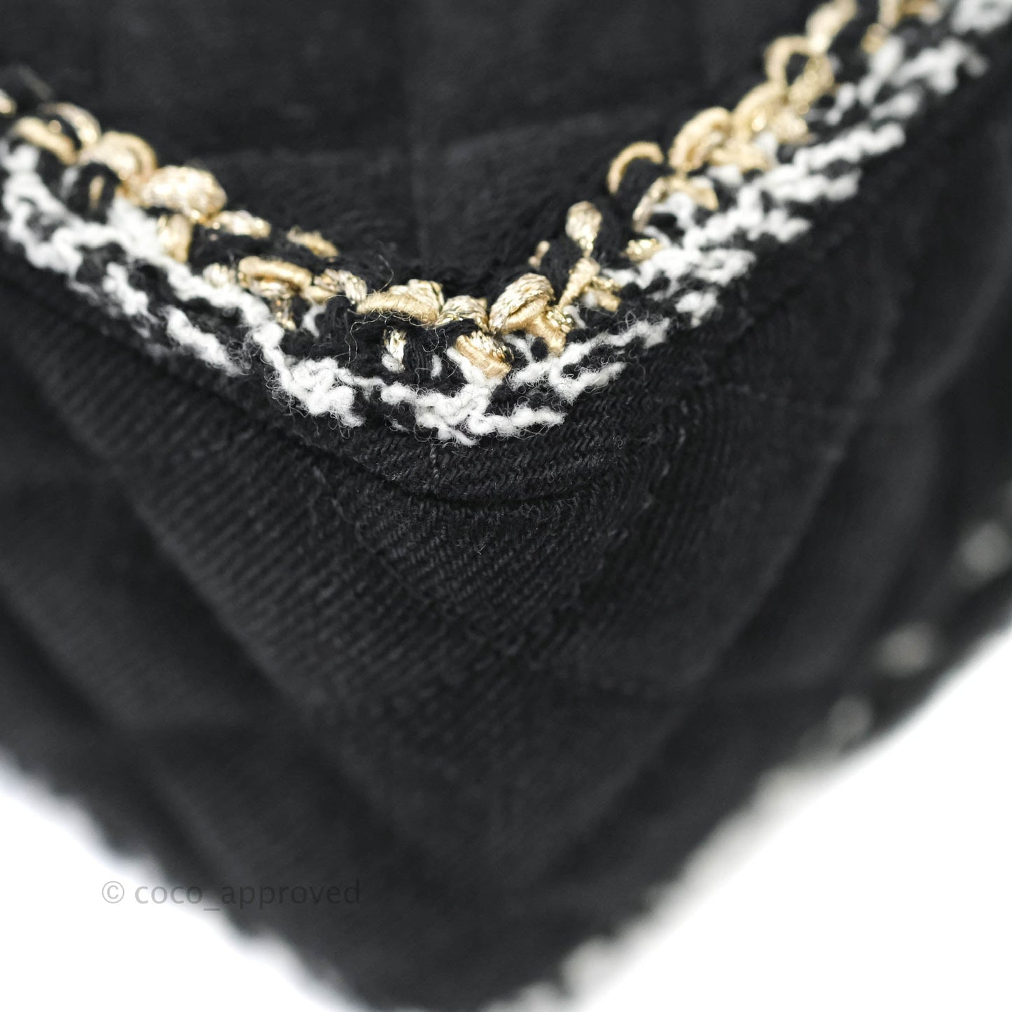 Chanel Classic Flap Bag Black Denim Braided Gold Hardware 18A