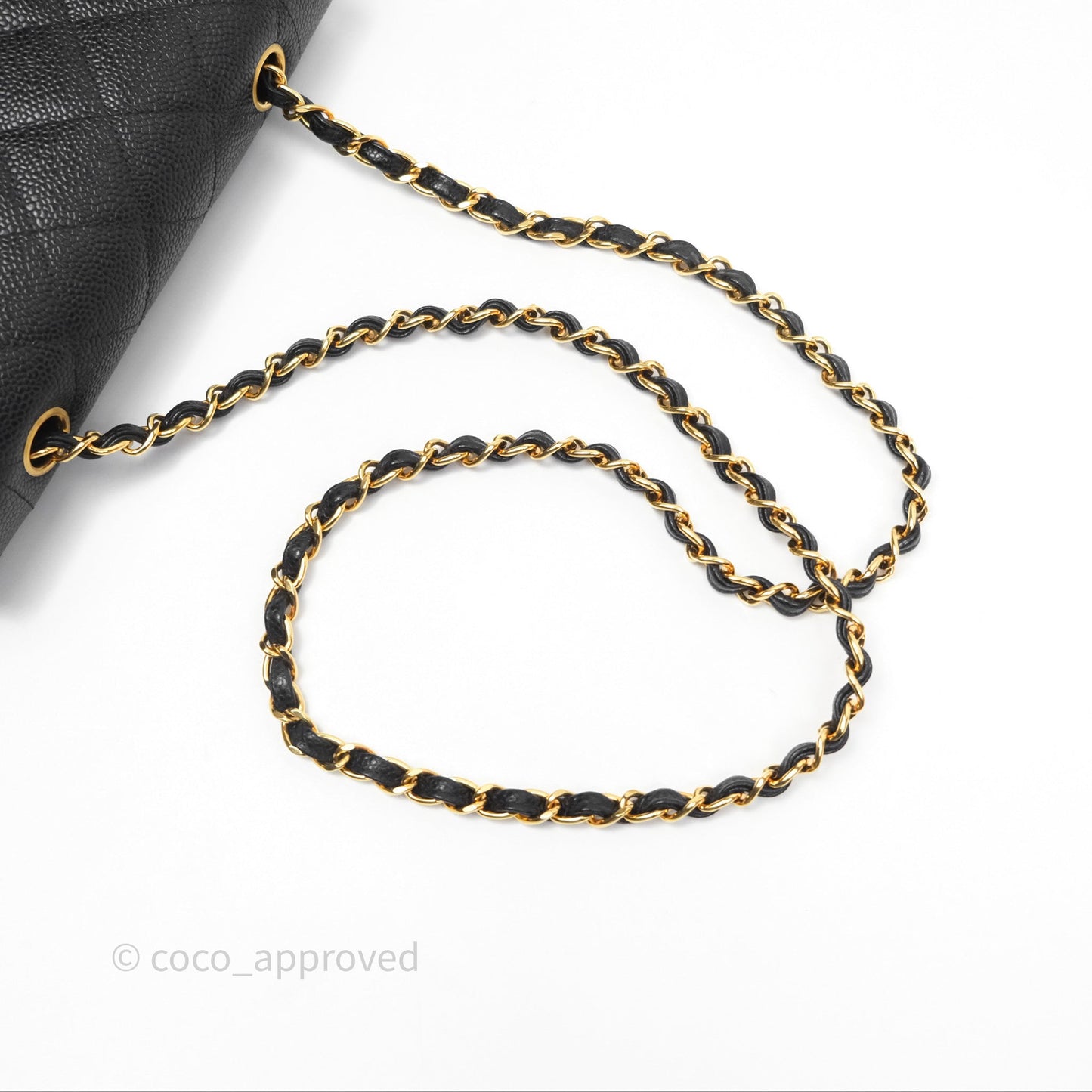 Chanel Small Vintage Quilted Classic Diana Flap Bag Black Caviar 24K Gold Hardware