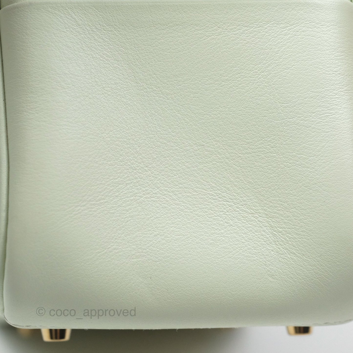 Hermès Mini Lindy Touch Vert Fizz 0S Swift Alligator Handle Gold Hardware