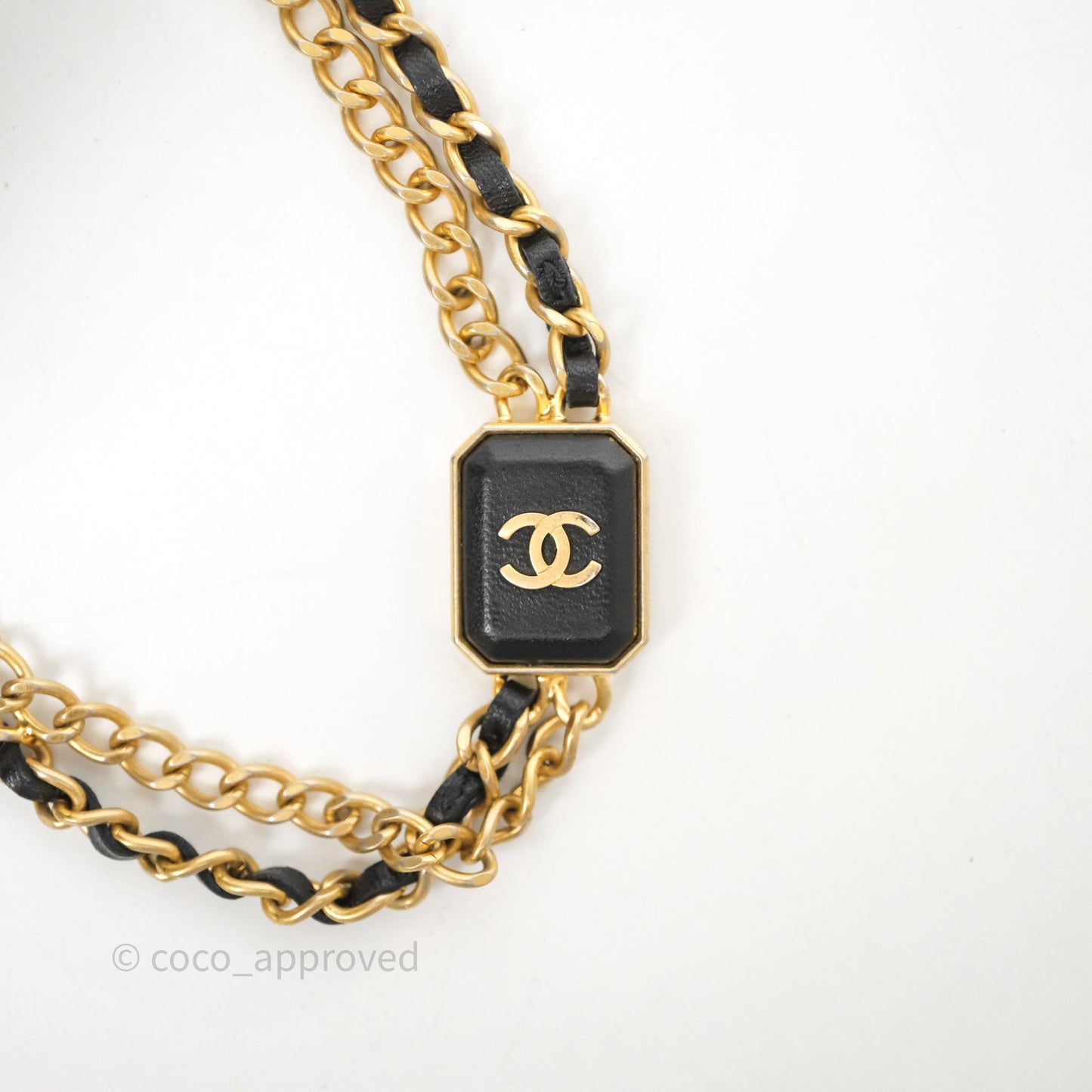Chanel Mini Vanity With Double Chain Black Lambskin Aged Gold Hardware