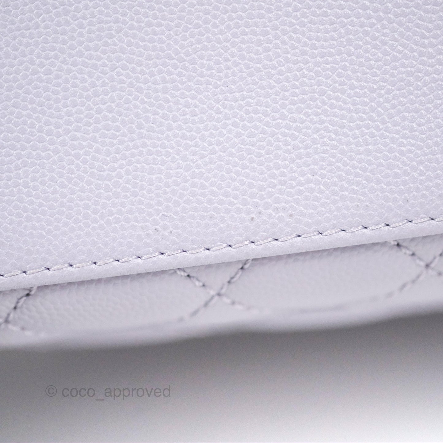 Chanel Small Coco Handle Quilted Lilac Caviar Gold Hardware