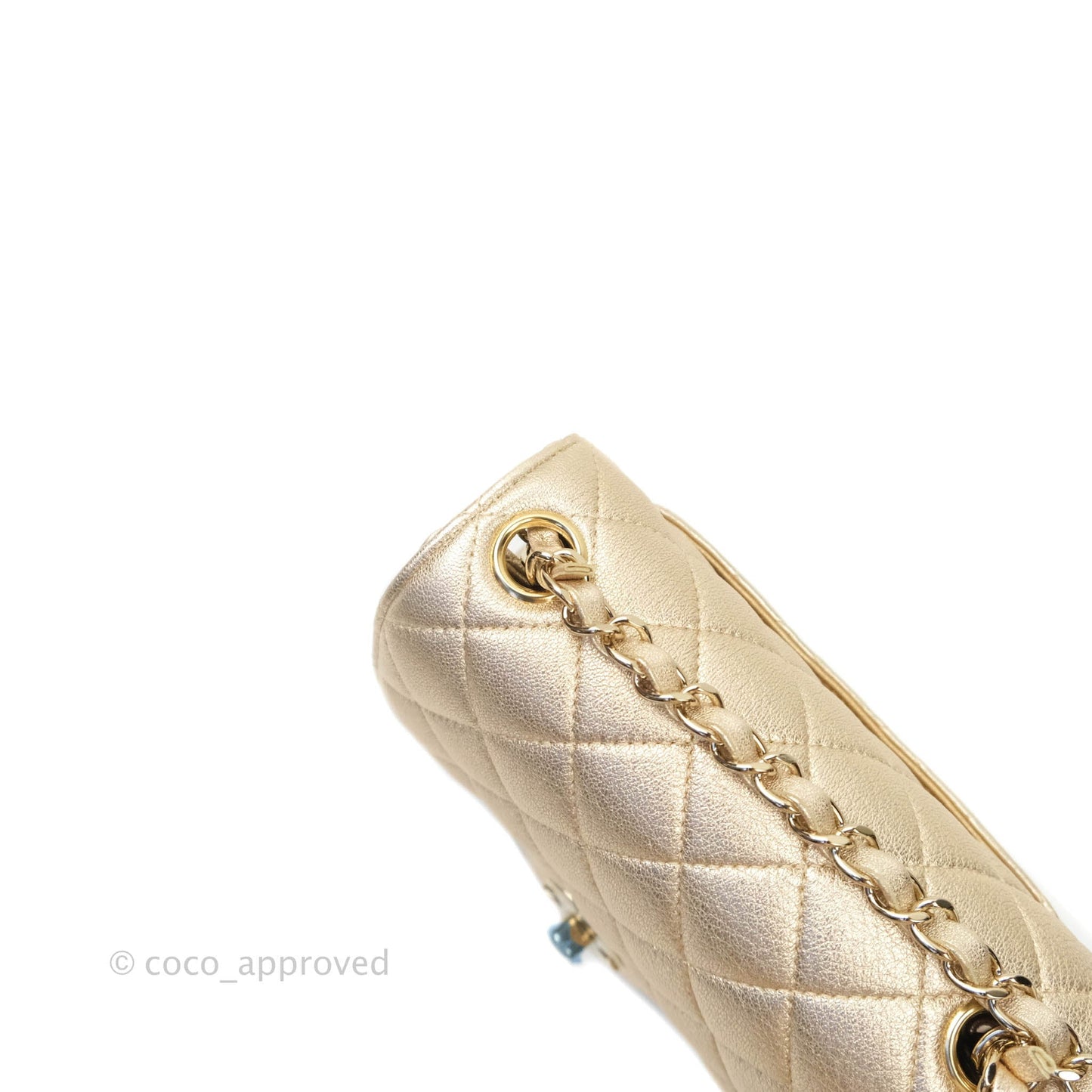 Chanel Classic Quilted Mini Square Gold Lambskin Gold Hardware 21P
