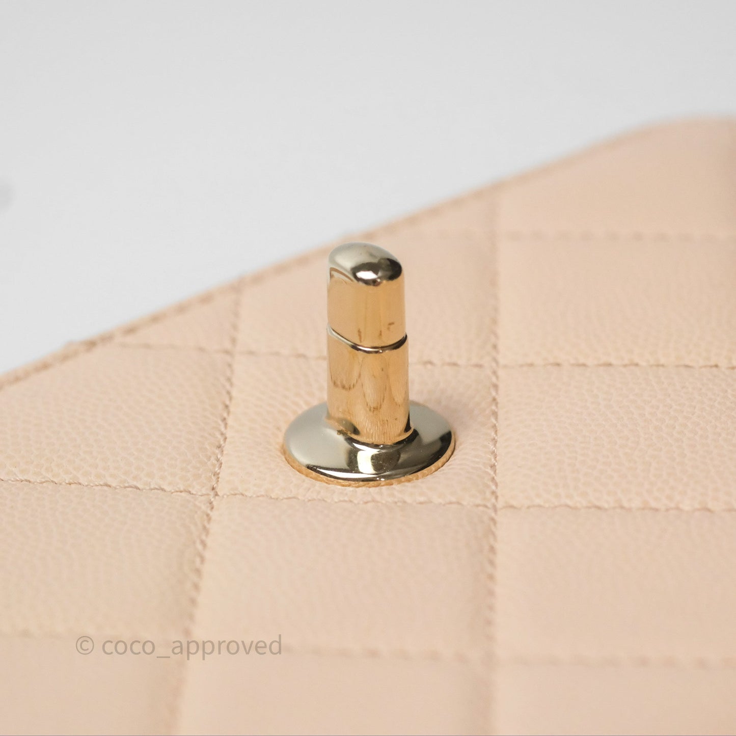 Chanel Quilted Small Like The Wallet Flap Light Beige Pink Caviar Light Gold Hardware 22C