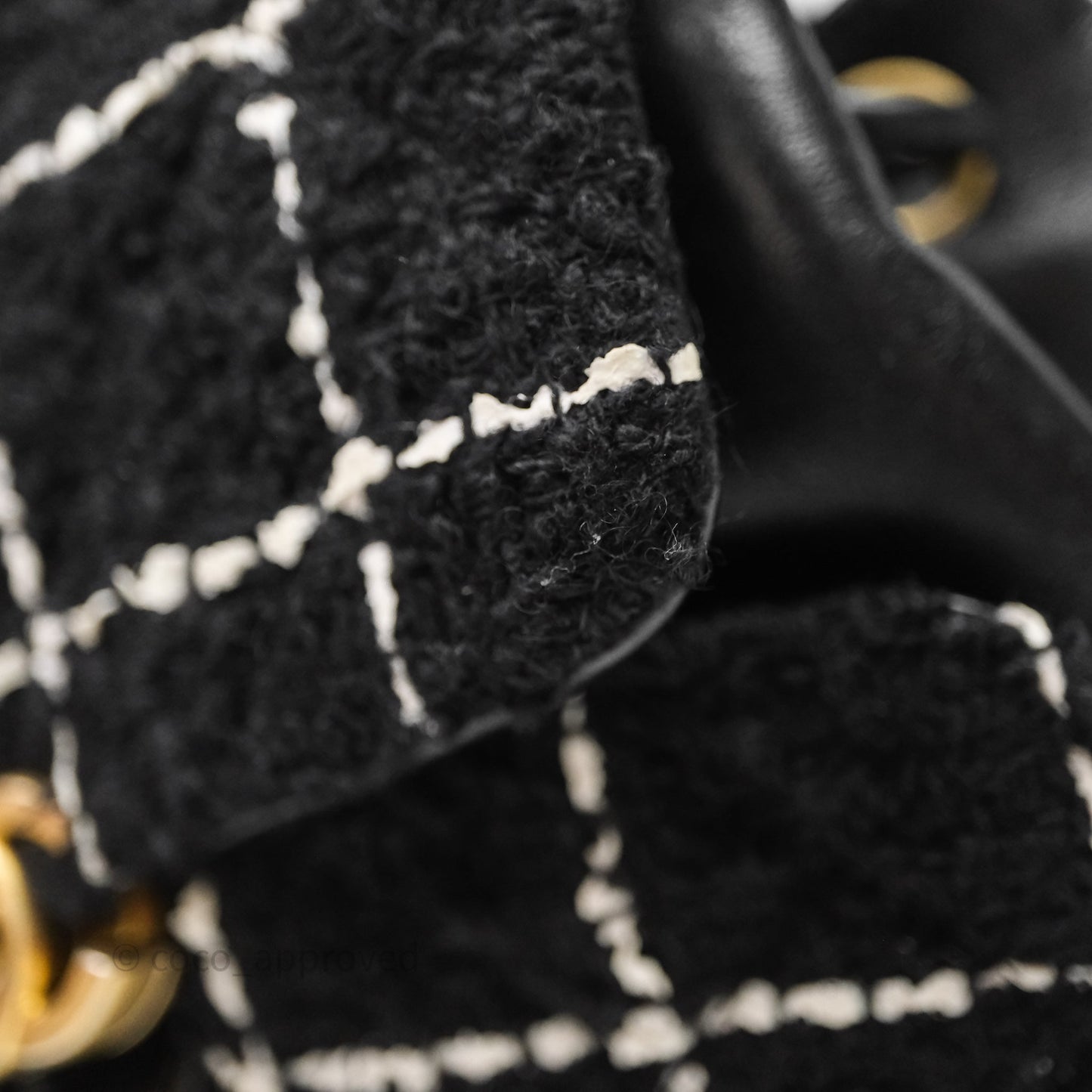 Chanel Duma Backpack Black Tweed Aged Gold Hardware