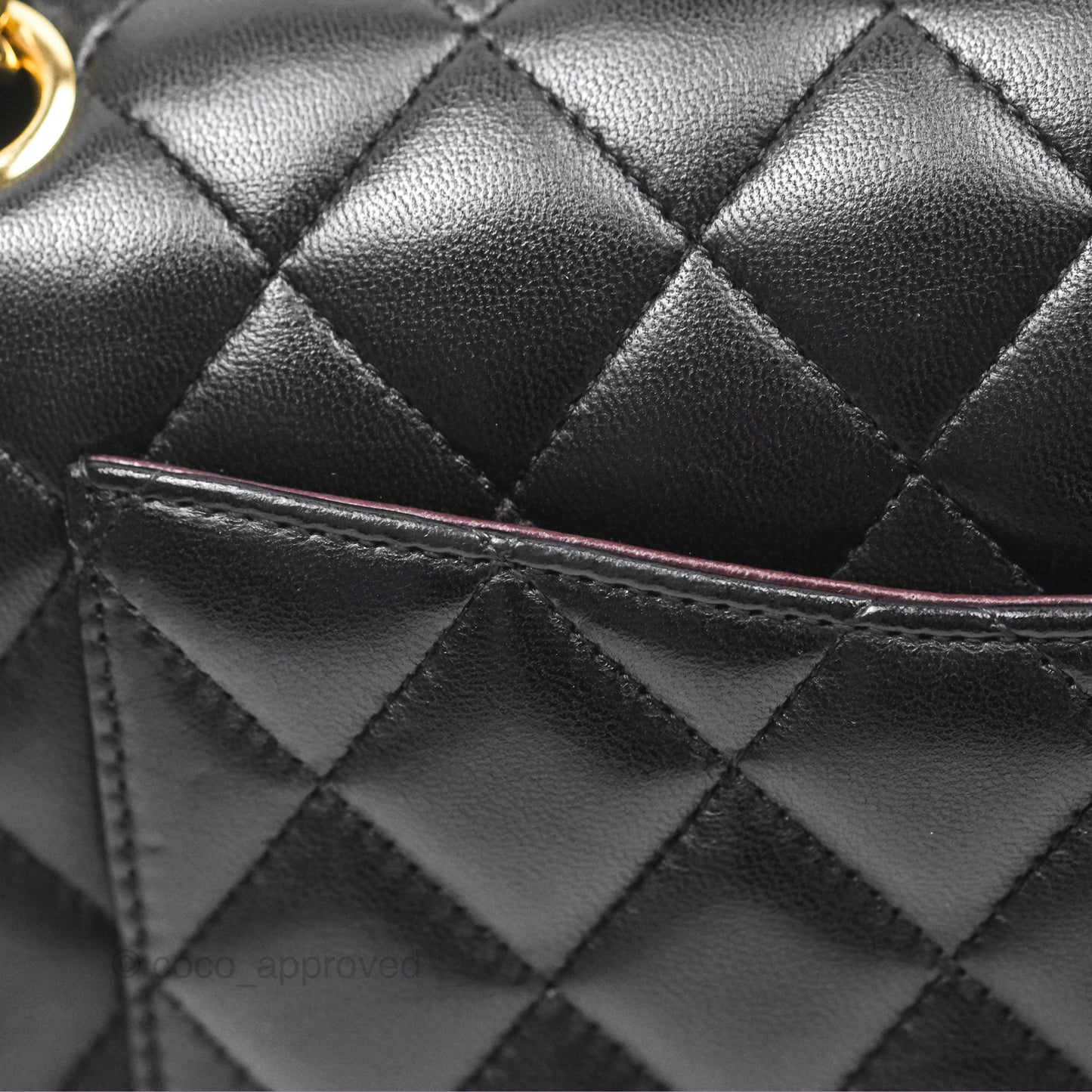 Chanel Classic M/L Medium Flap Quilted Black Lambskin Gold Hardware