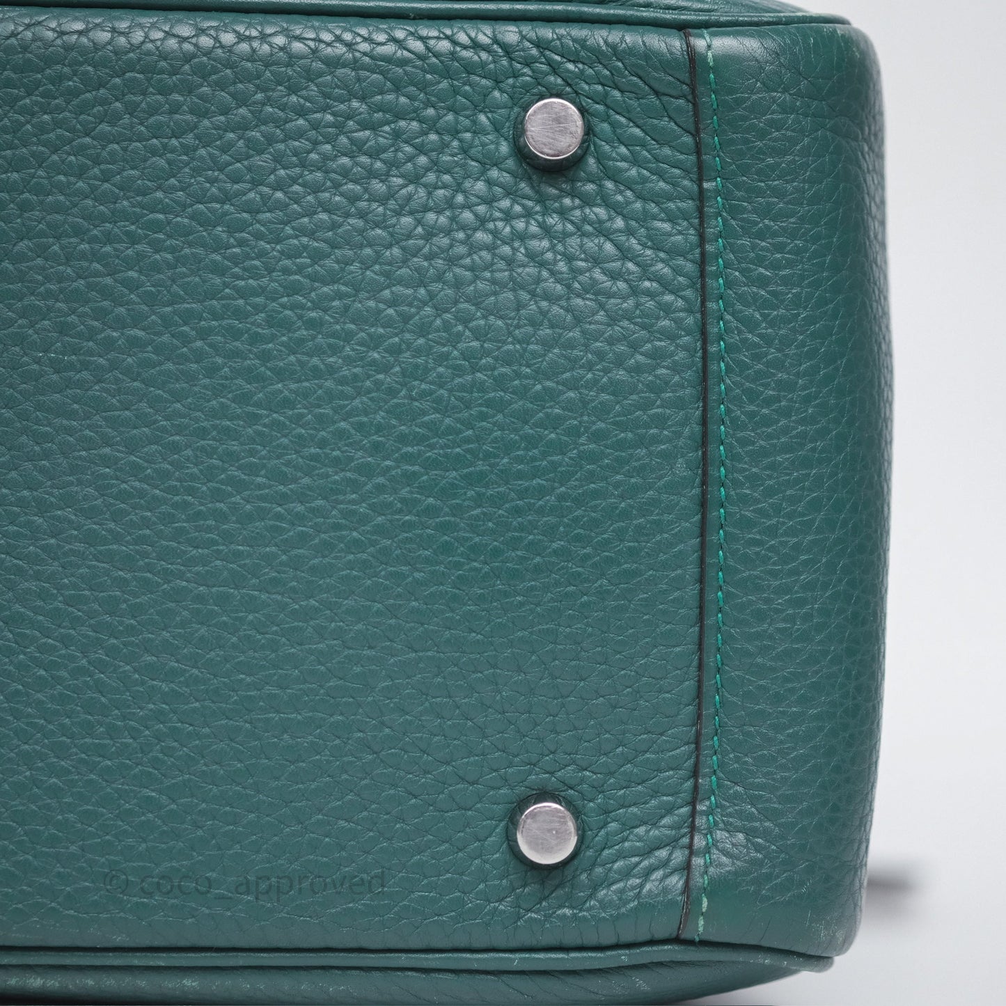 Hermès Lindy 30 Malachite Z6 Clemence Palladium Hardware