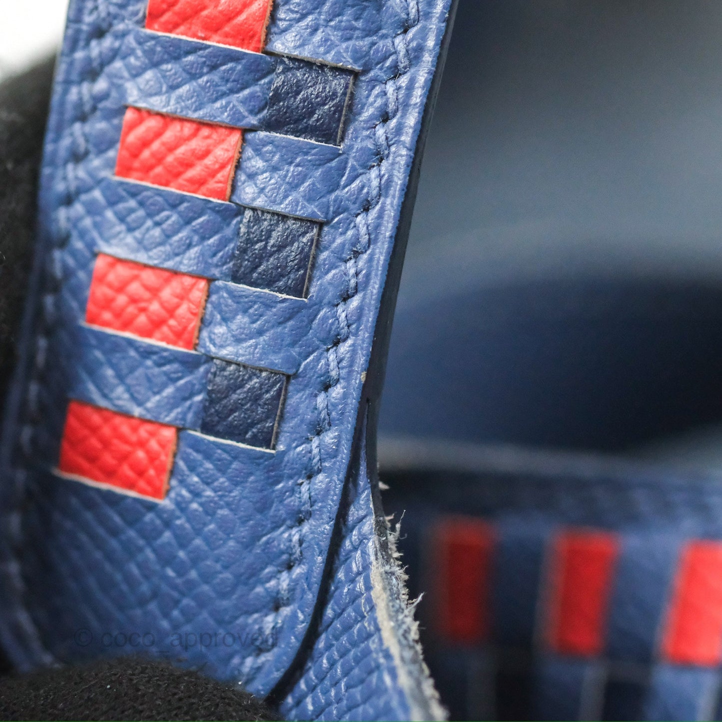 Hermès Tressage De Cuir Picotin Lock 18 Bleu Encre/Brique/Black Epsom Palladium Hardware