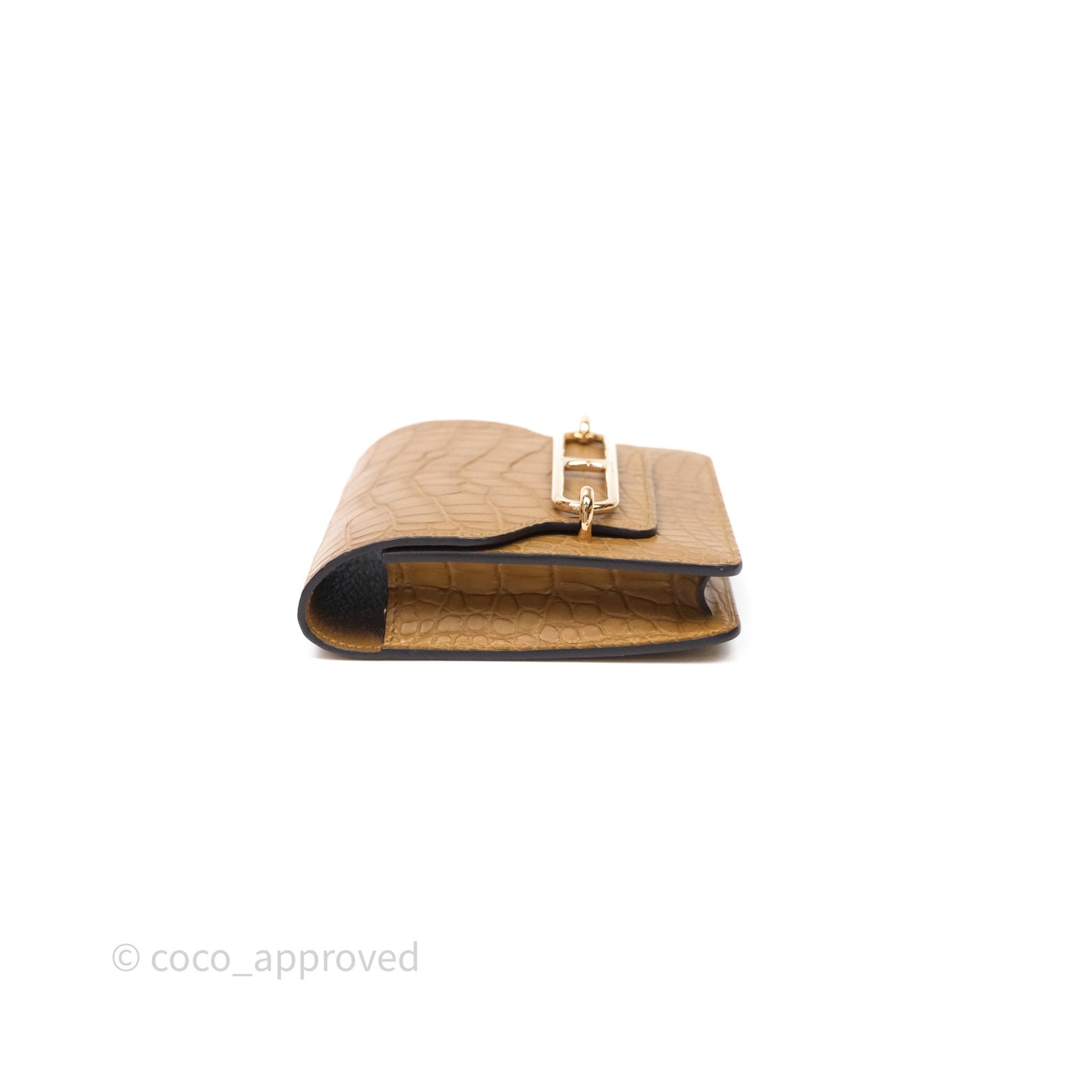 Hermès Roulis Slim Wallet Matte Alligator Mississippiensis Kraft 2H Gold Hardware
