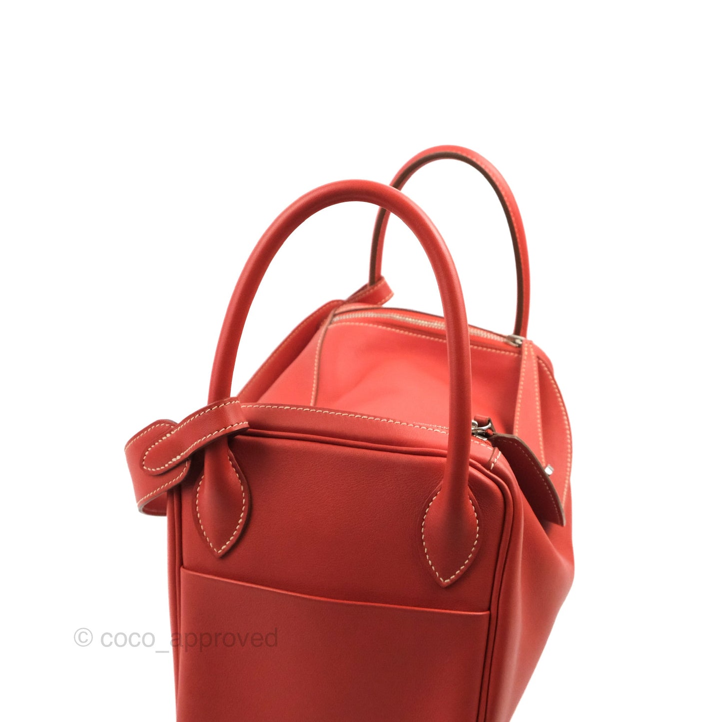 Hermès Lindy 30 Sanguine 9M Swift Palladium Hardware
