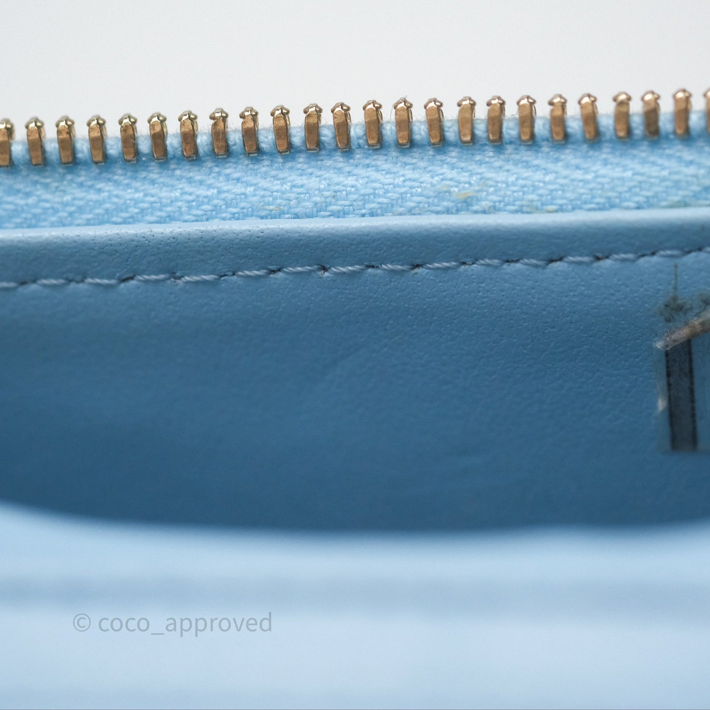 Chanel Classic Mini Vanity With Chain Light Blue Caviar Gold Hardware