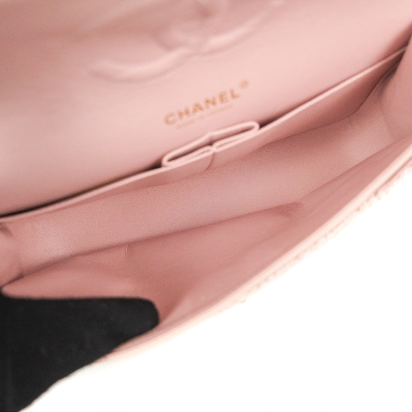 Chanel Classic M/L Medium Quilted Double Flap Pink Tweed Matte Gold Hardware