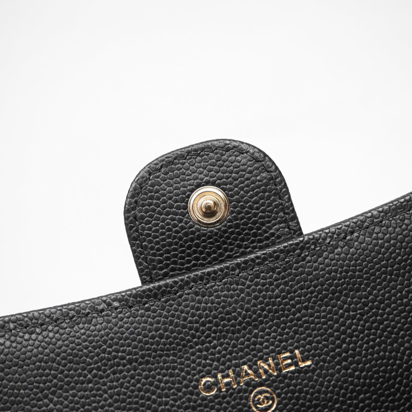 Chanel Classic Long Black Caviar Flap Wallet Silver Hardware