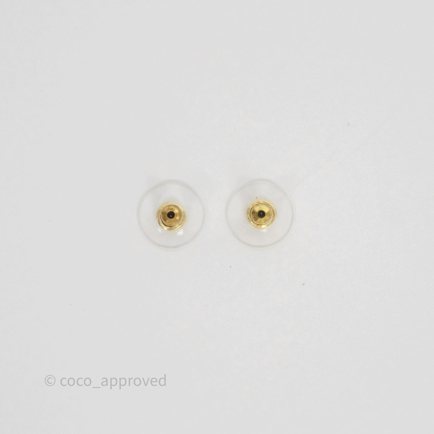 Chanel Round Pearl CC Black Resin Drop Earrings Gold Tone 22A