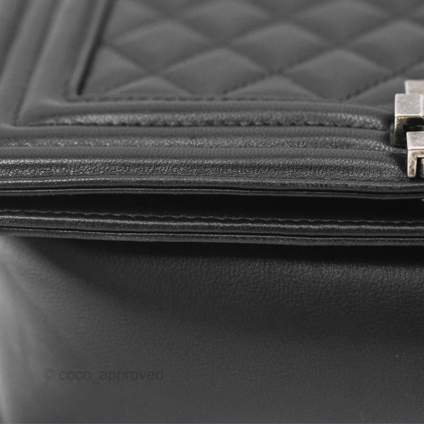Chanel Quilted Medium Boy Black Lambskin Ruthenium Hardware