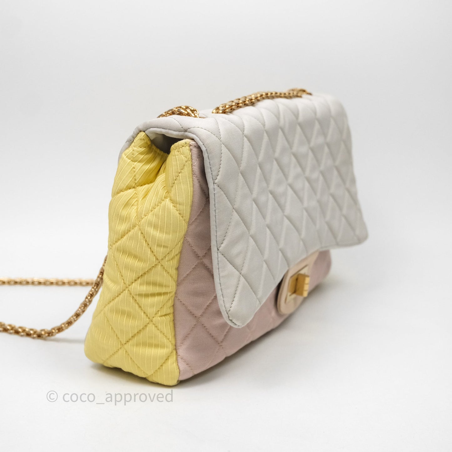 Chanel Reissue Flap Bag Tricolor Pastel Satin Aged Gold Hardware