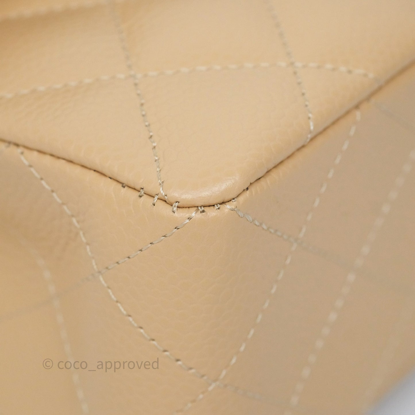 Chanel Small Classic Flap Quilted Beige Caviar Gold Hardware