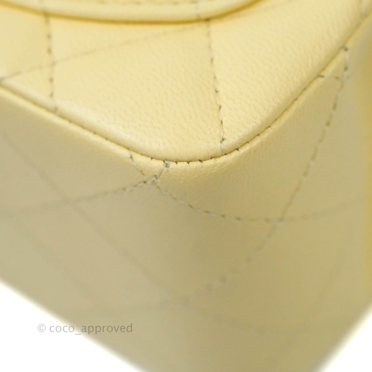 Chanel Quilted Mini Square Yellow Lambskin Gold Hardware