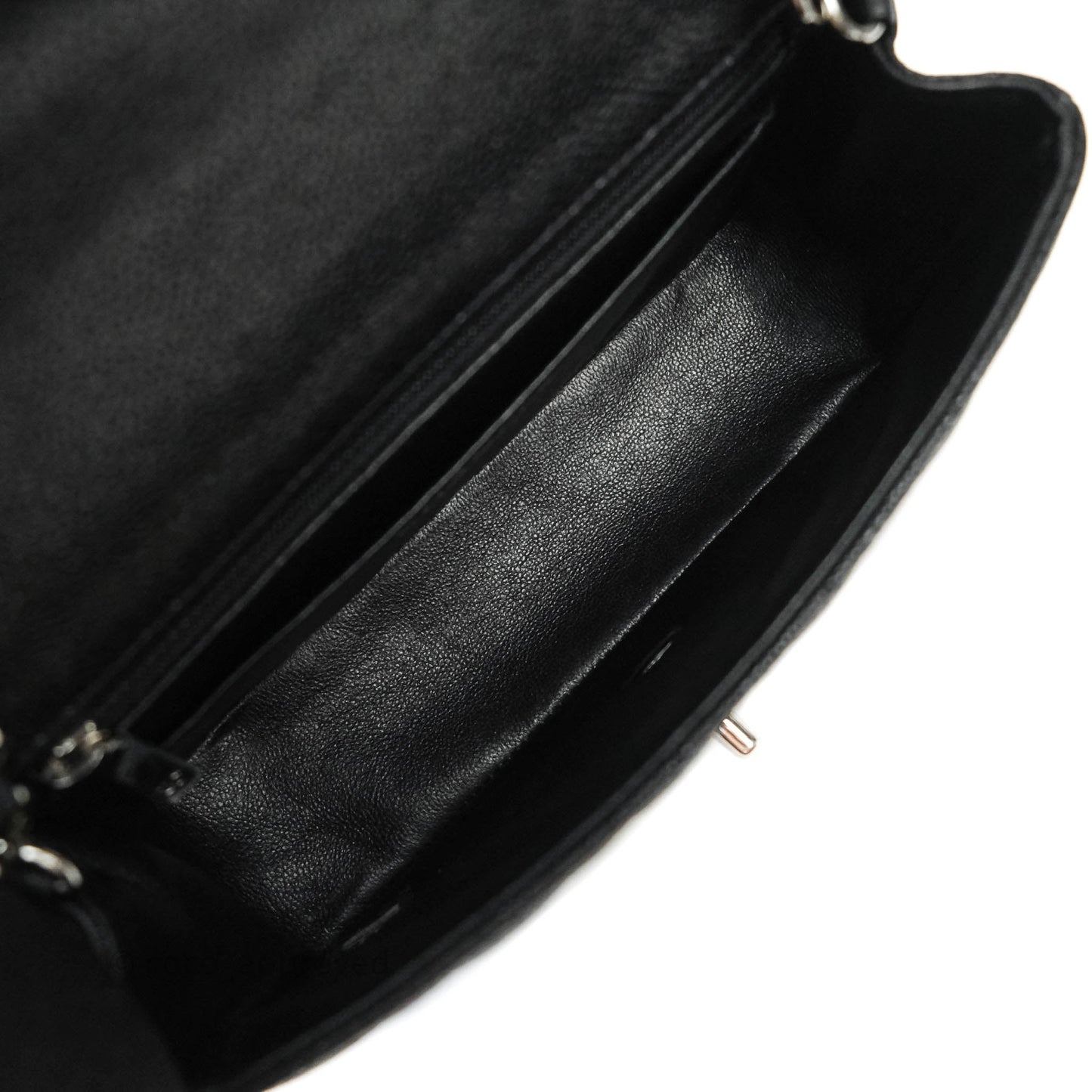 Chanel Classic Quilted Mini Rectangular Flap Black Caviar Silver Hardware